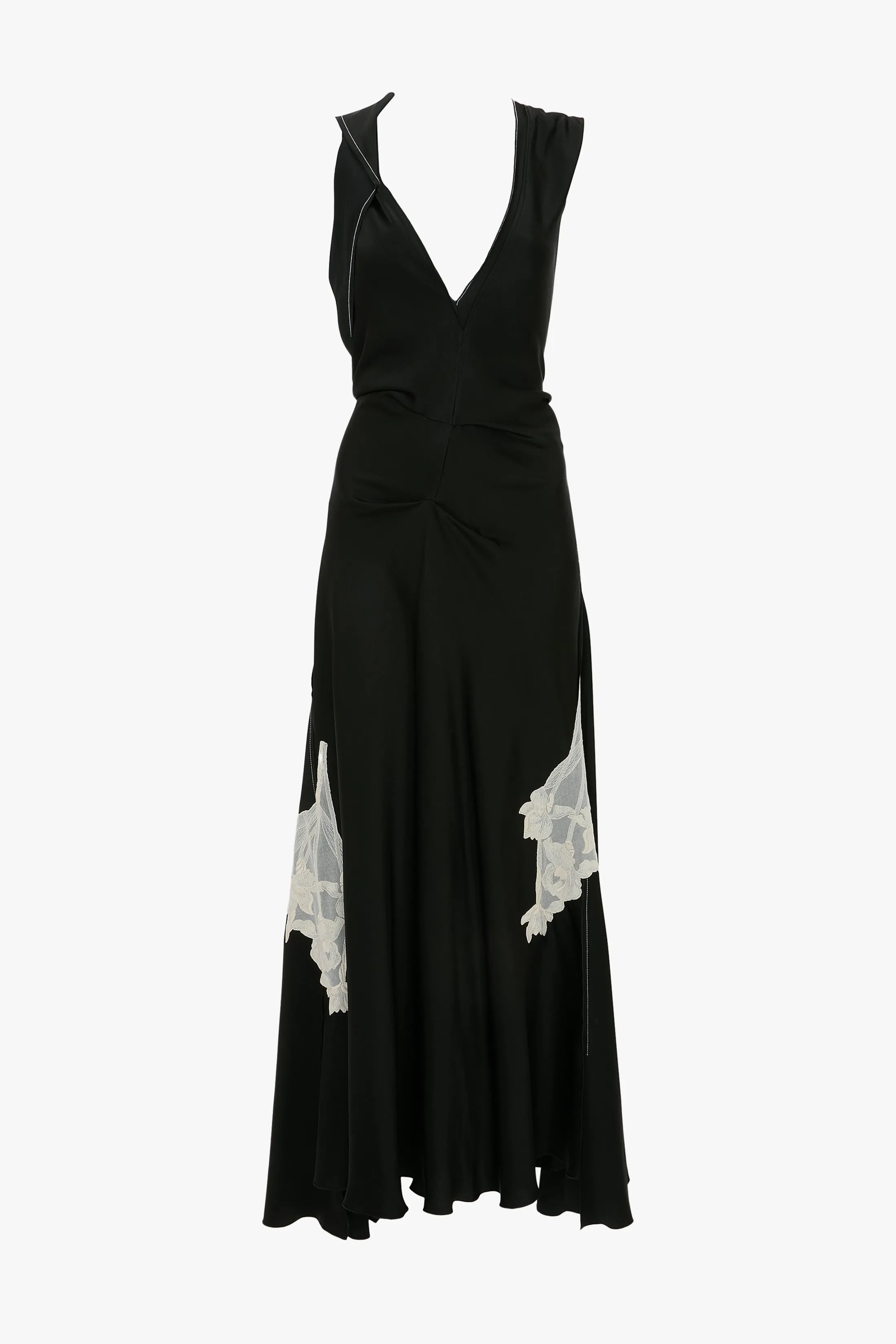 Lace Midi Dress In Black sold by Victoria Beckham product image thumbnail 4