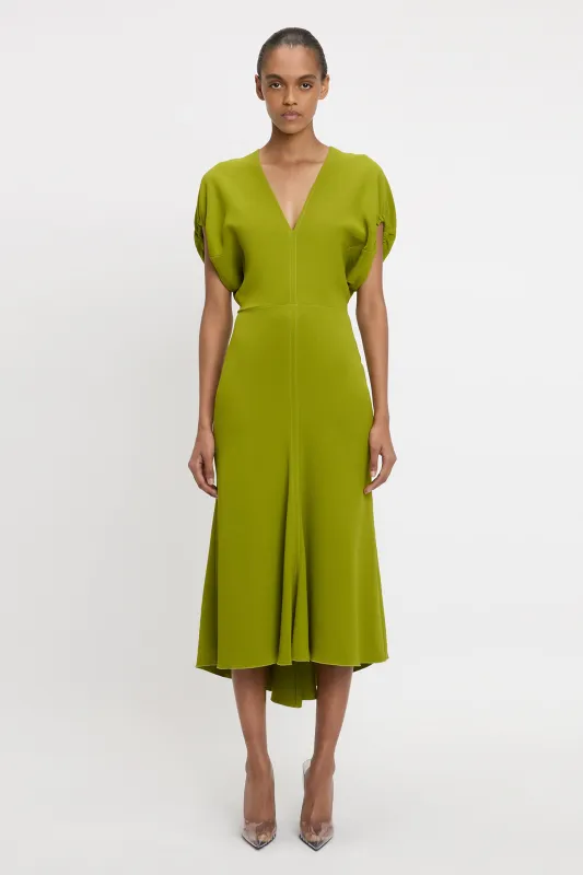 Blouson Midi Dress In Parakeet sold by Victoria Beckham