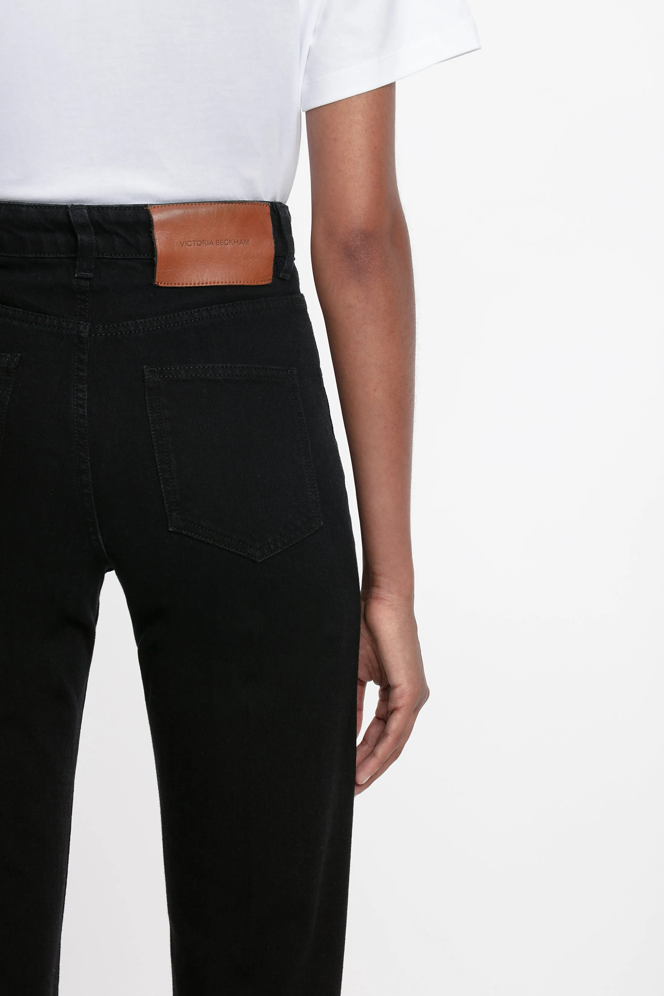 Julia High Waisted Extra Long Stretch Jean In Washed Black sold by Victoria Beckham product image thumbnail 5
