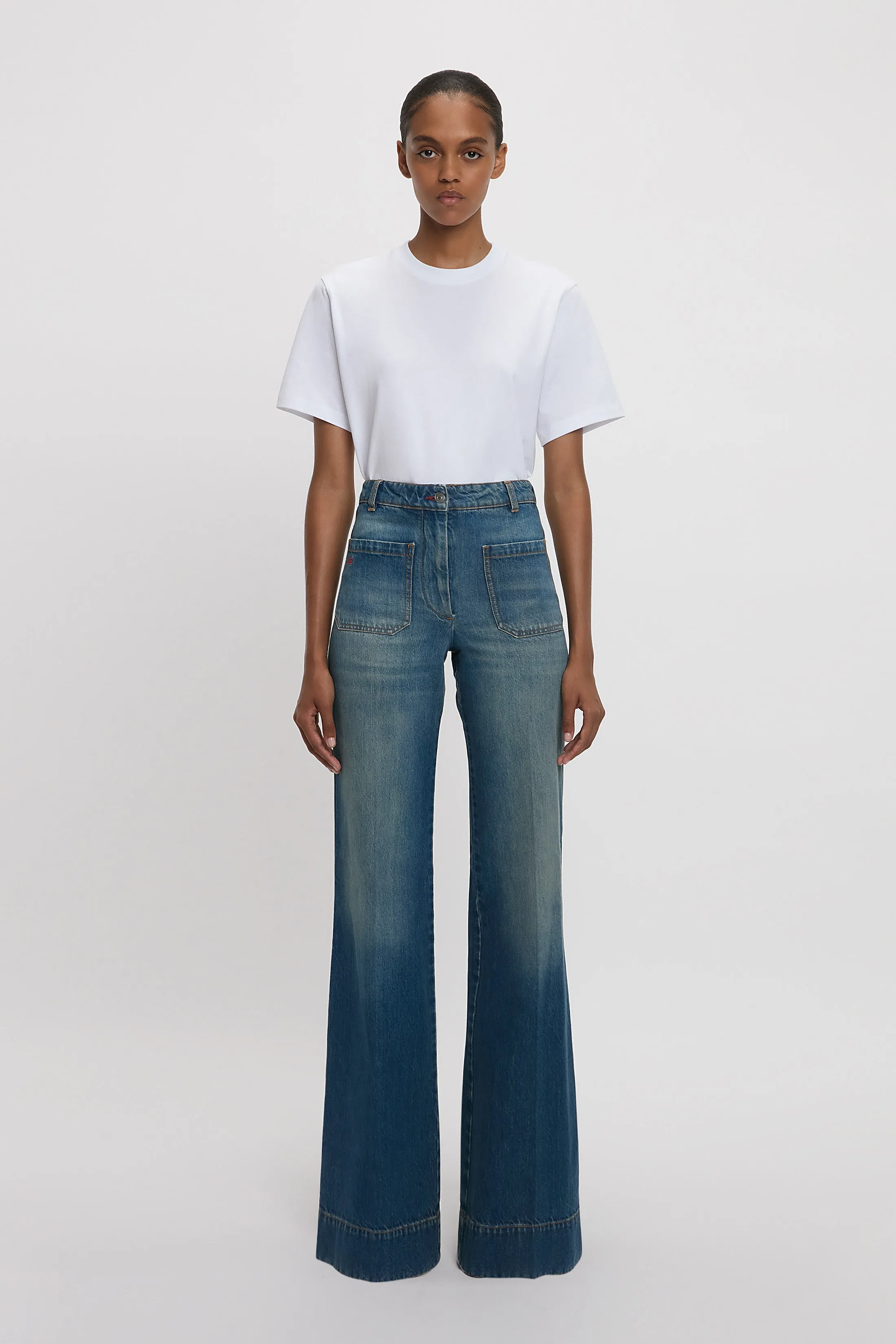 Alina Stretch Jean In Mid Blue sold by Victoria Beckham