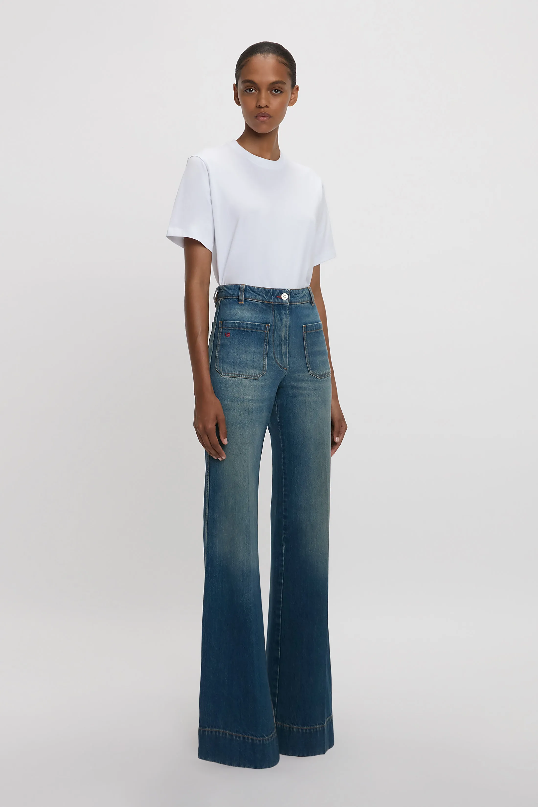 Alina Stretch Jean In Mid Blue sold by Victoria Beckham product image thumbnail 2