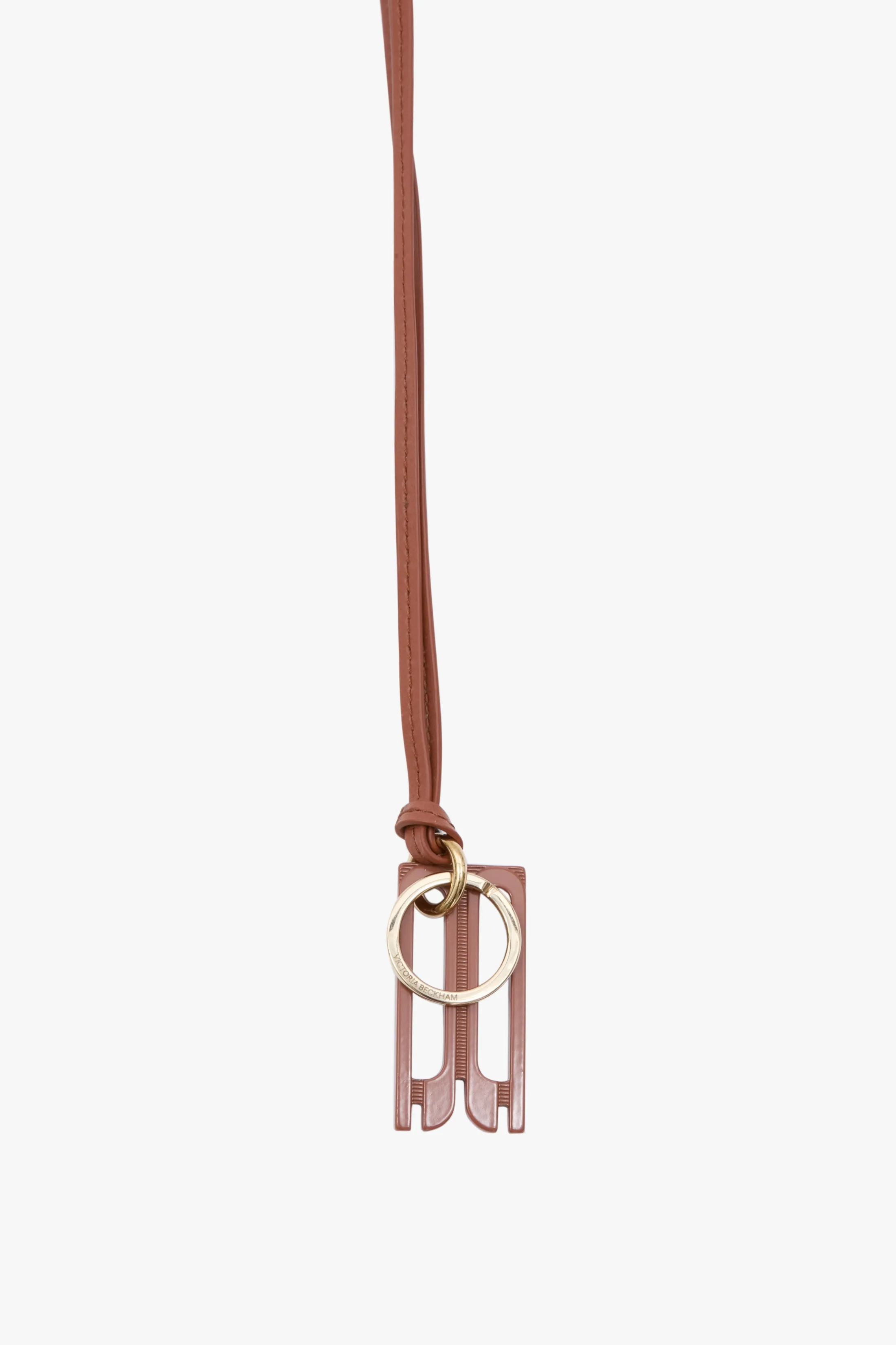 B Frame Keyring In Tan sold by Victoria Beckham