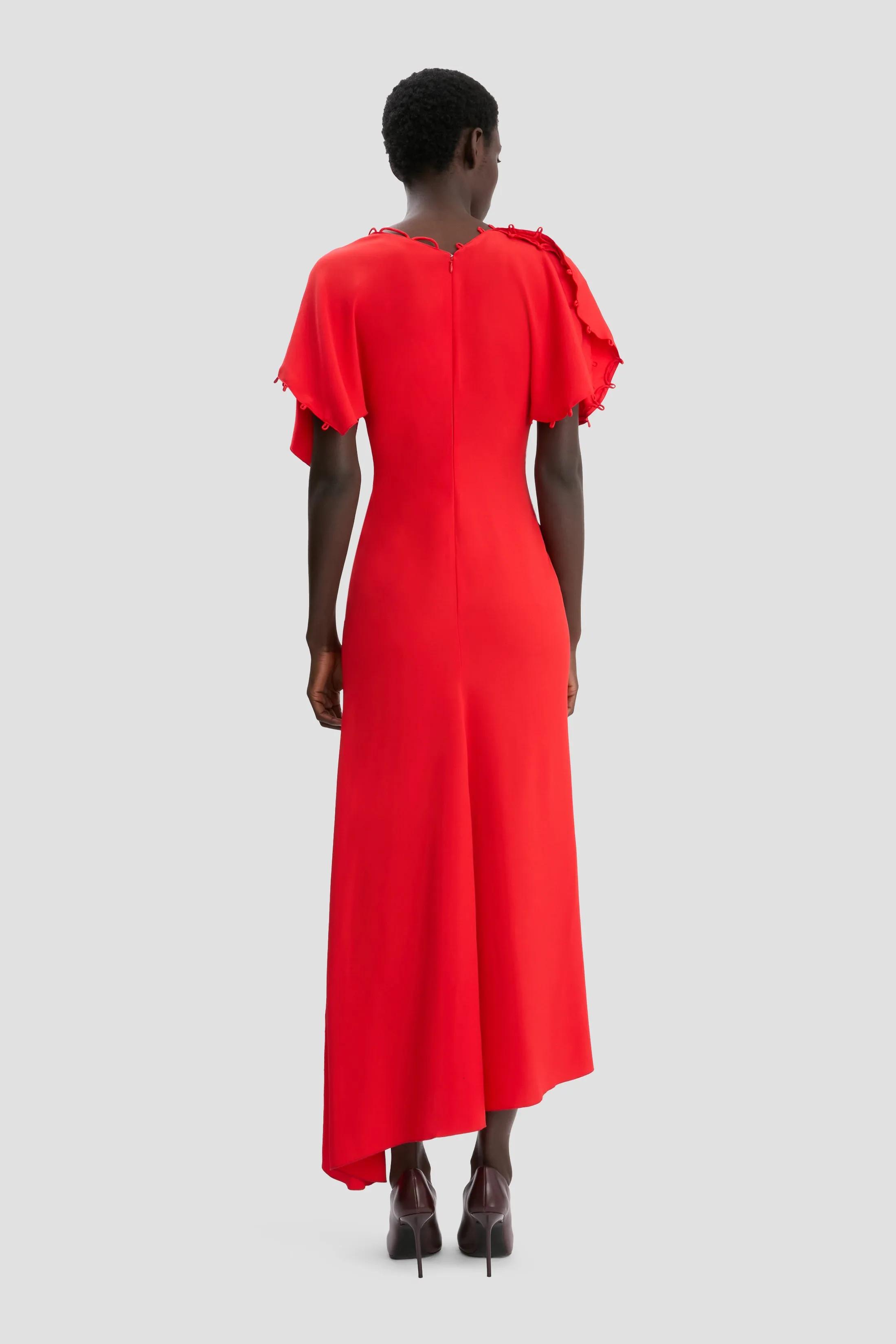 Draped Midi Dress In Cayenne sold by Victoria Beckham product image thumbnail 5