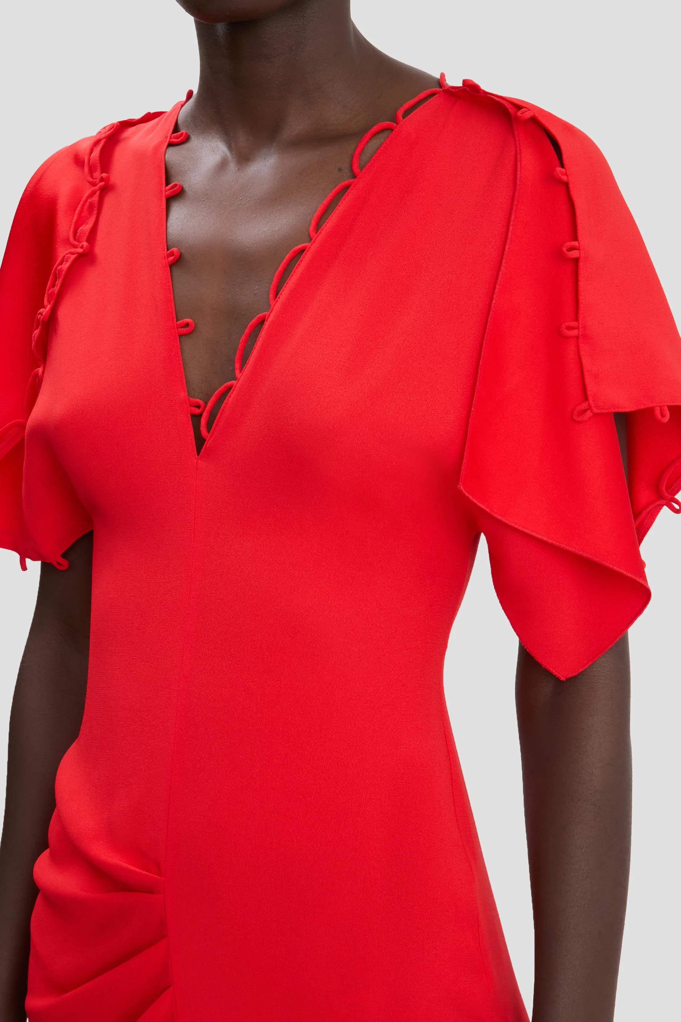 Draped Midi Dress In Cayenne sold by Victoria Beckham product image thumbnail 3
