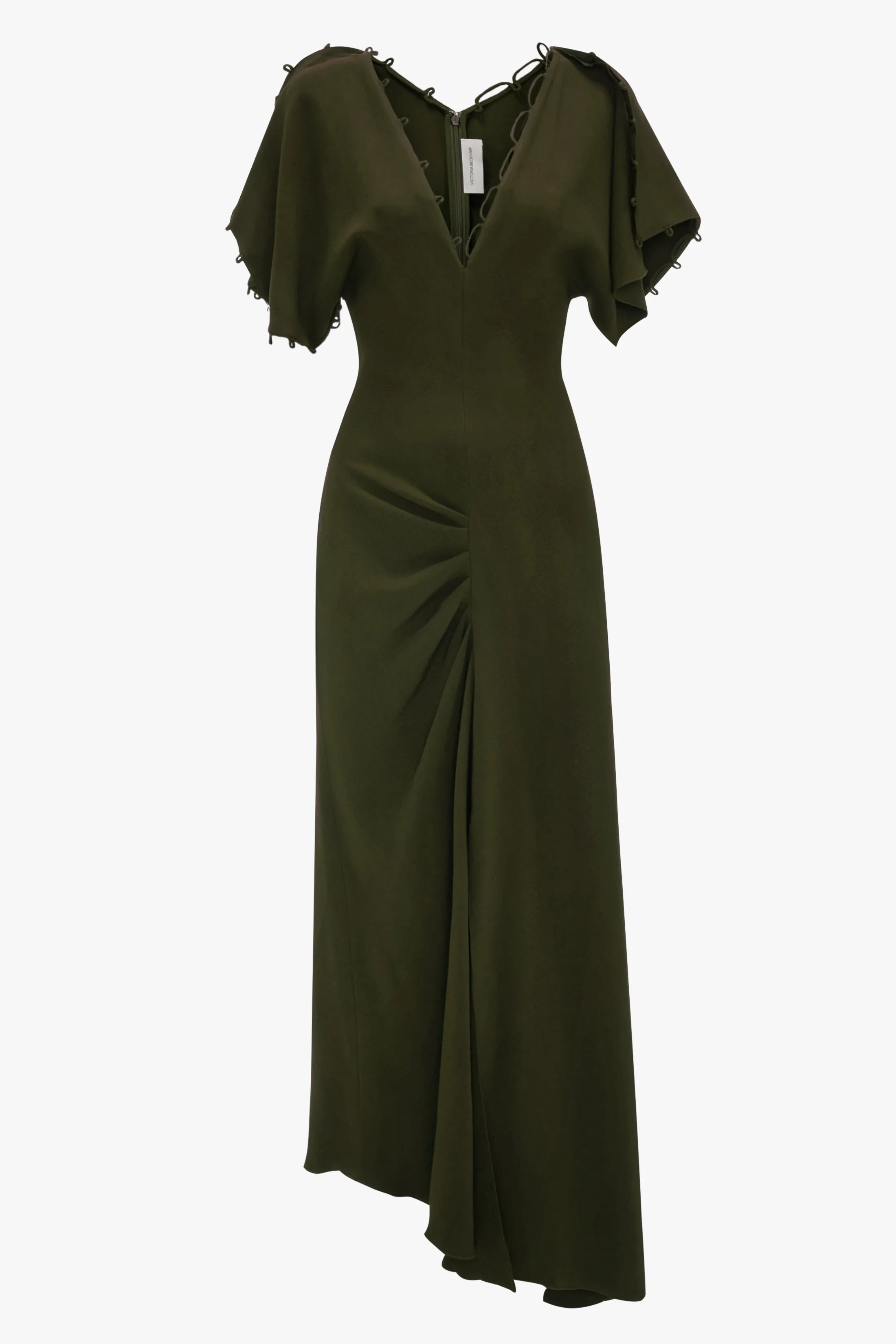 Draped Midi Dress In Dark Olive sold by Victoria Beckham product image thumbnail 5