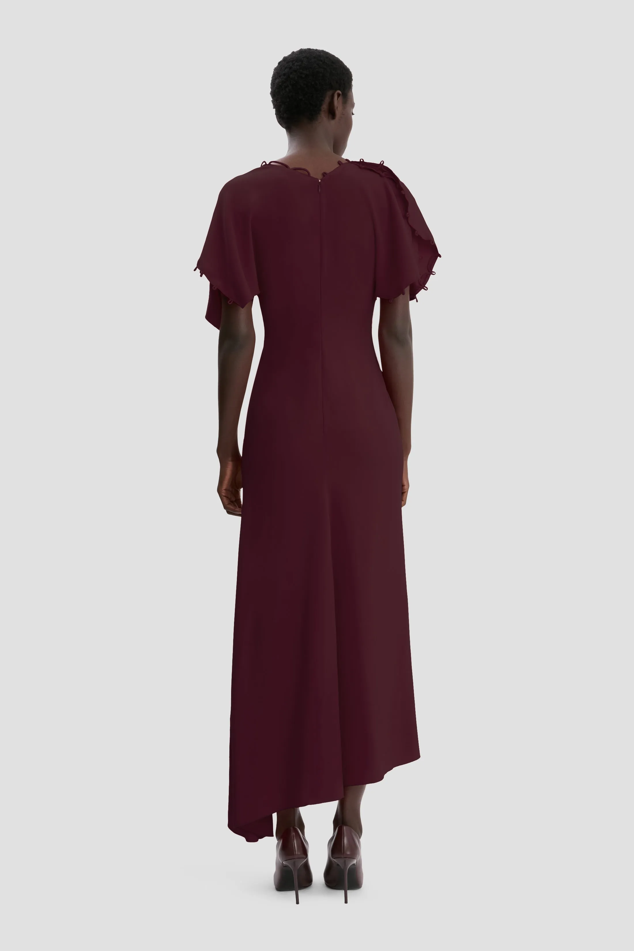 Draped Midi Dress In Merlot sold by Victoria Beckham product image thumbnail 3