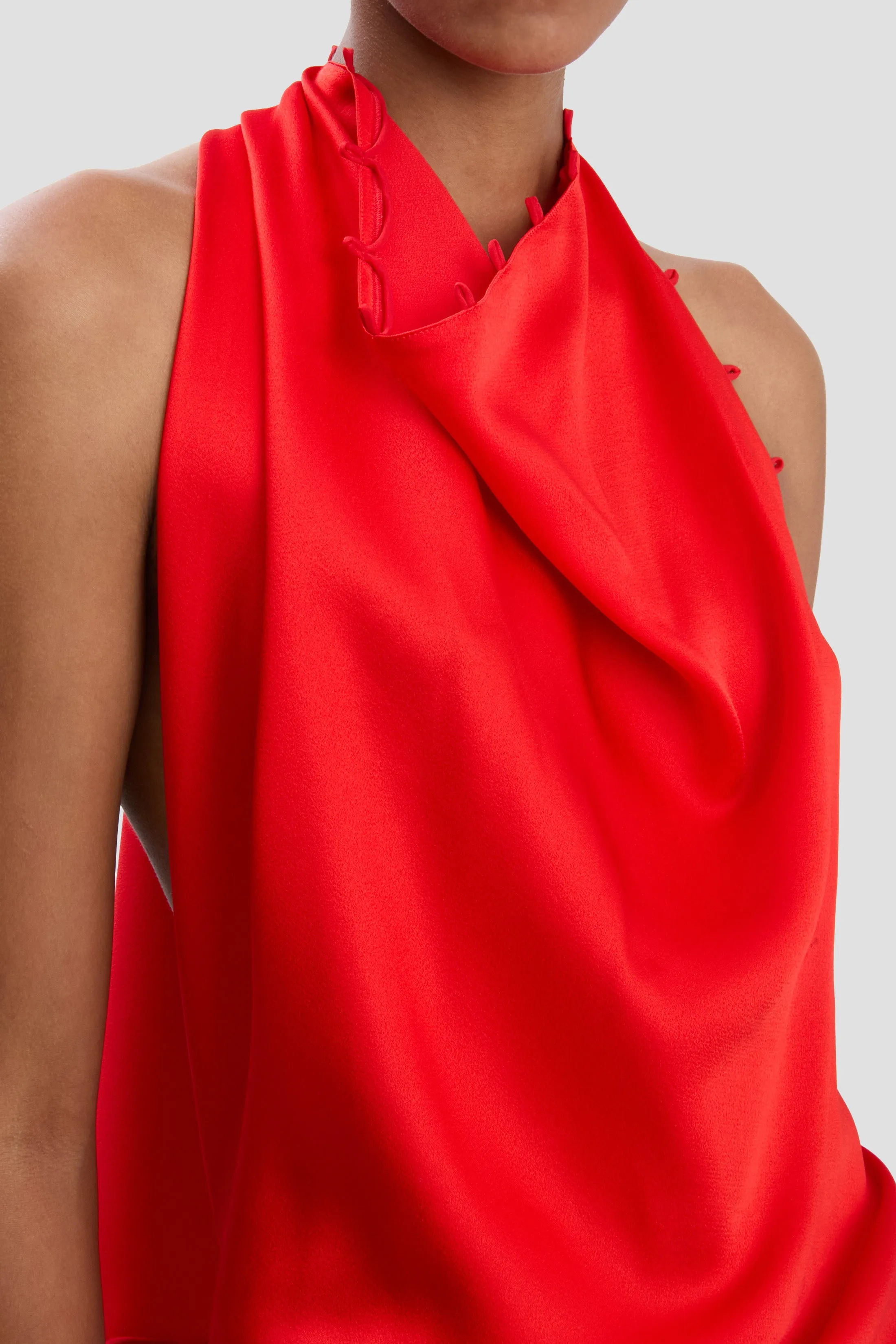 Sleeveless Draped Gown In Cayenne sold by Victoria Beckham product image thumbnail 3
