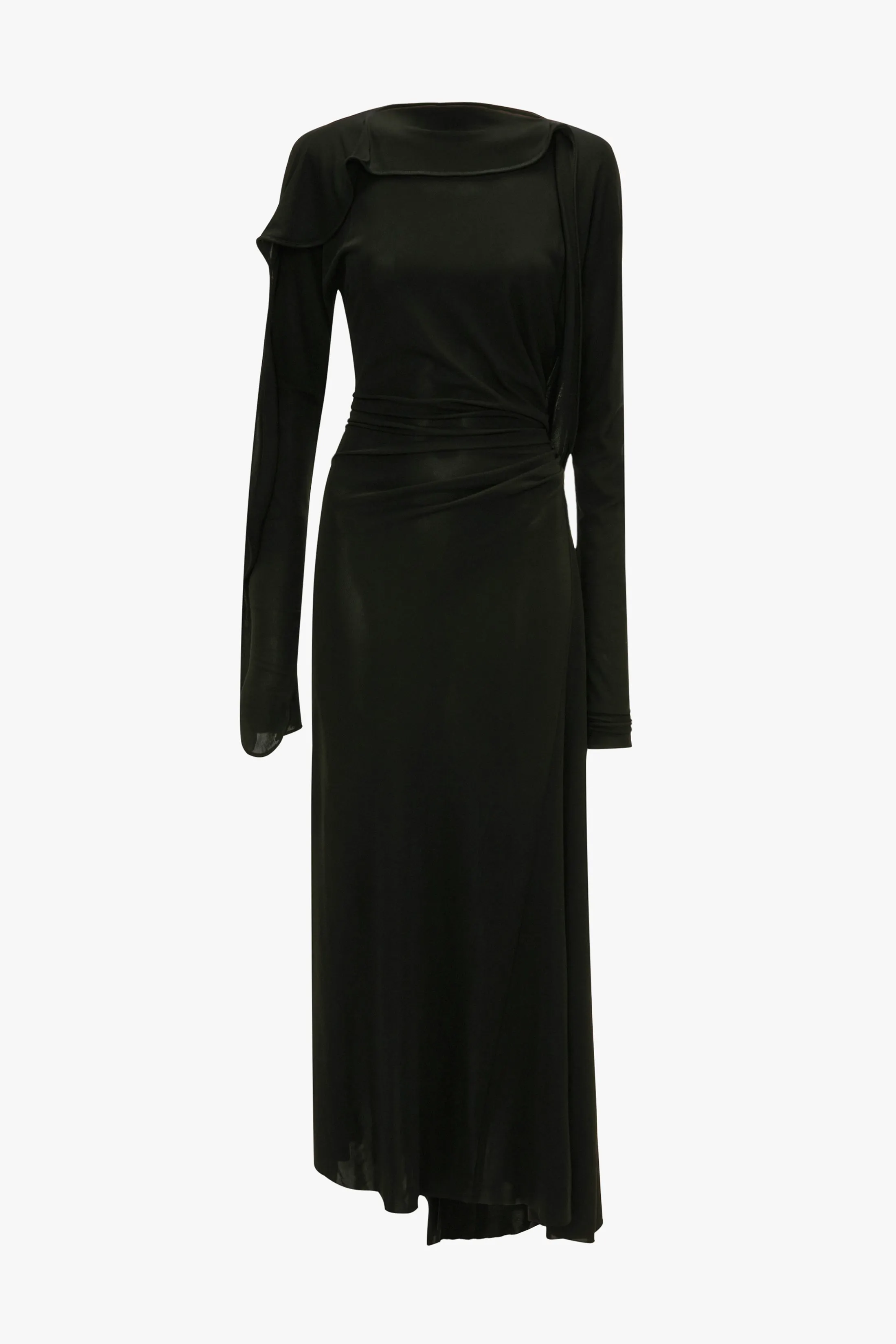 Draped Midi Dress In Black sold by Victoria Beckham product image thumbnail 5