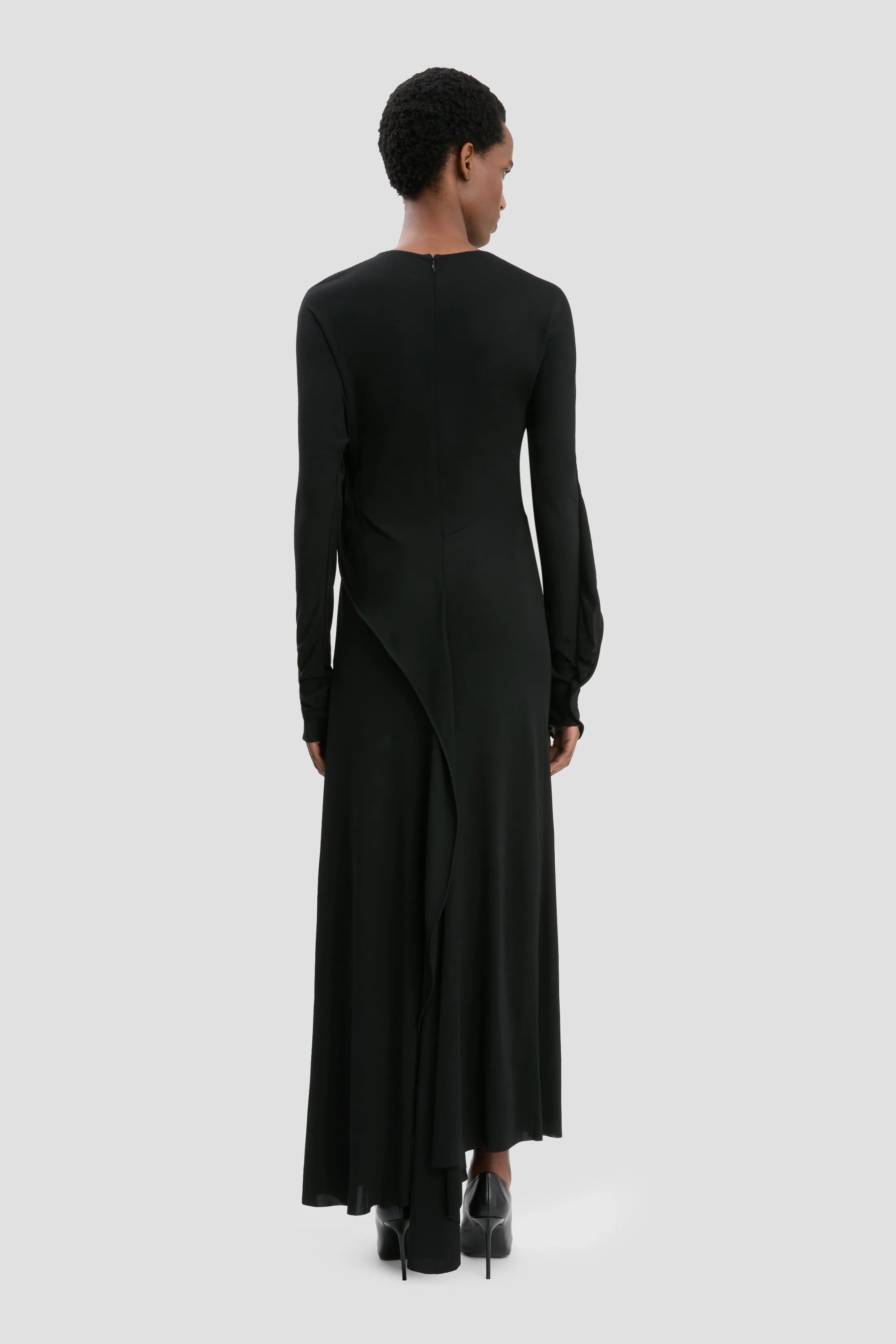 Draped Midi Dress In Black sold by Victoria Beckham product image thumbnail 4