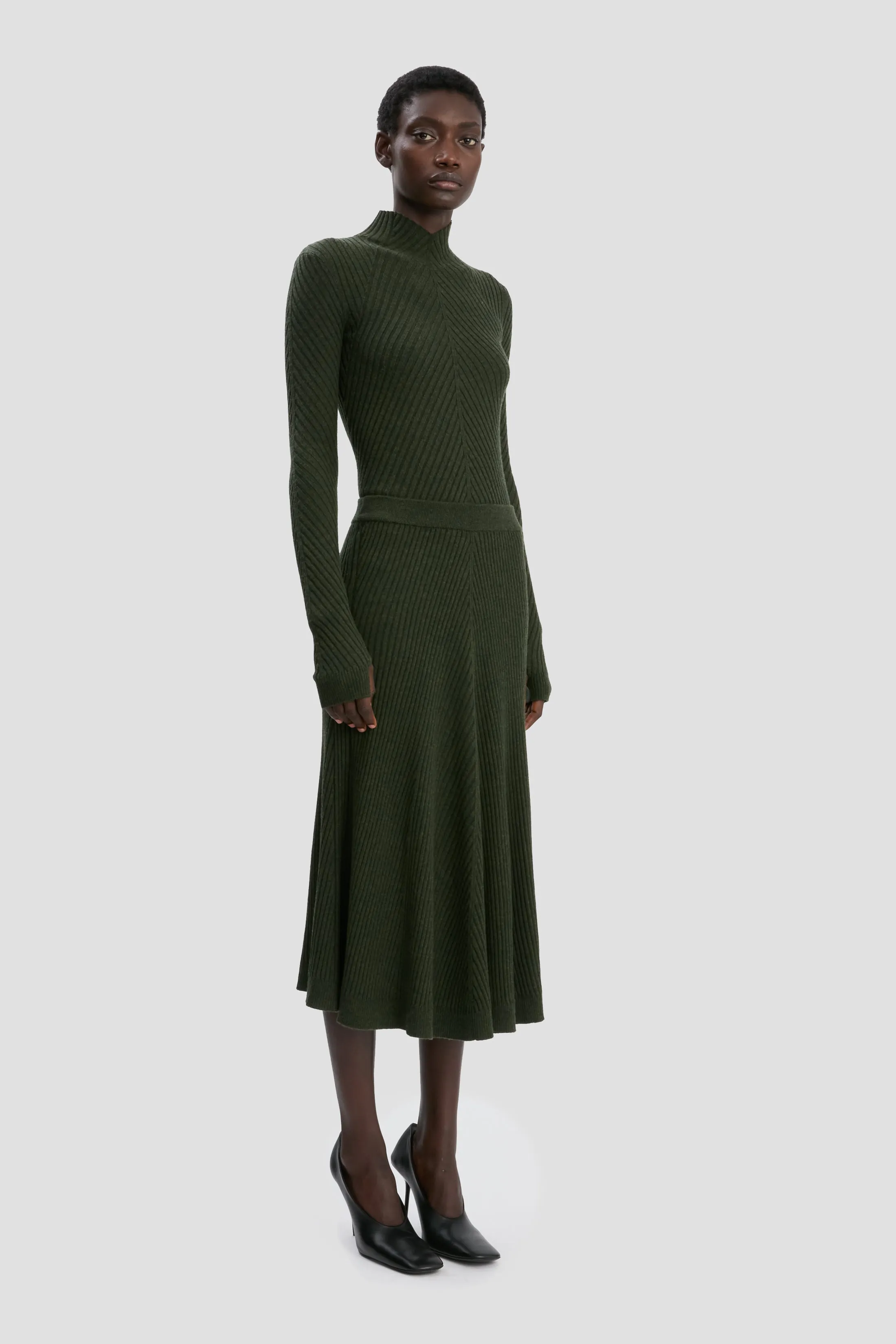 Ribbed Knit Polo In Oregano sold by Victoria Beckham product image thumbnail 2