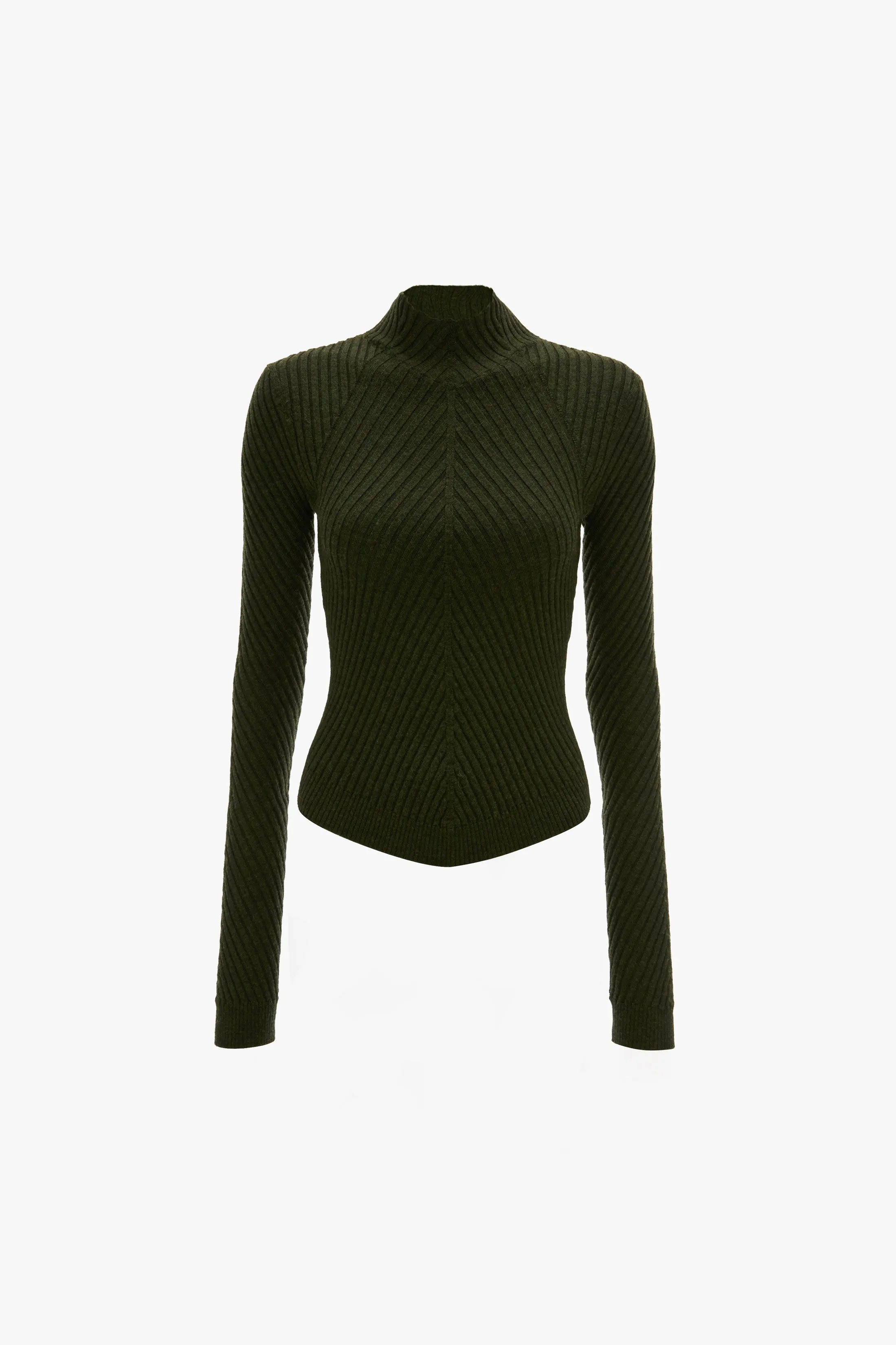 Ribbed Knit Polo In Oregano sold by Victoria Beckham product image thumbnail 5
