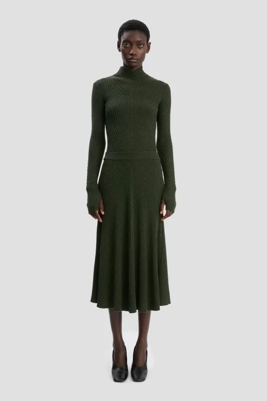 Ribbed Knit Polo In Oregano sold by Victoria Beckham