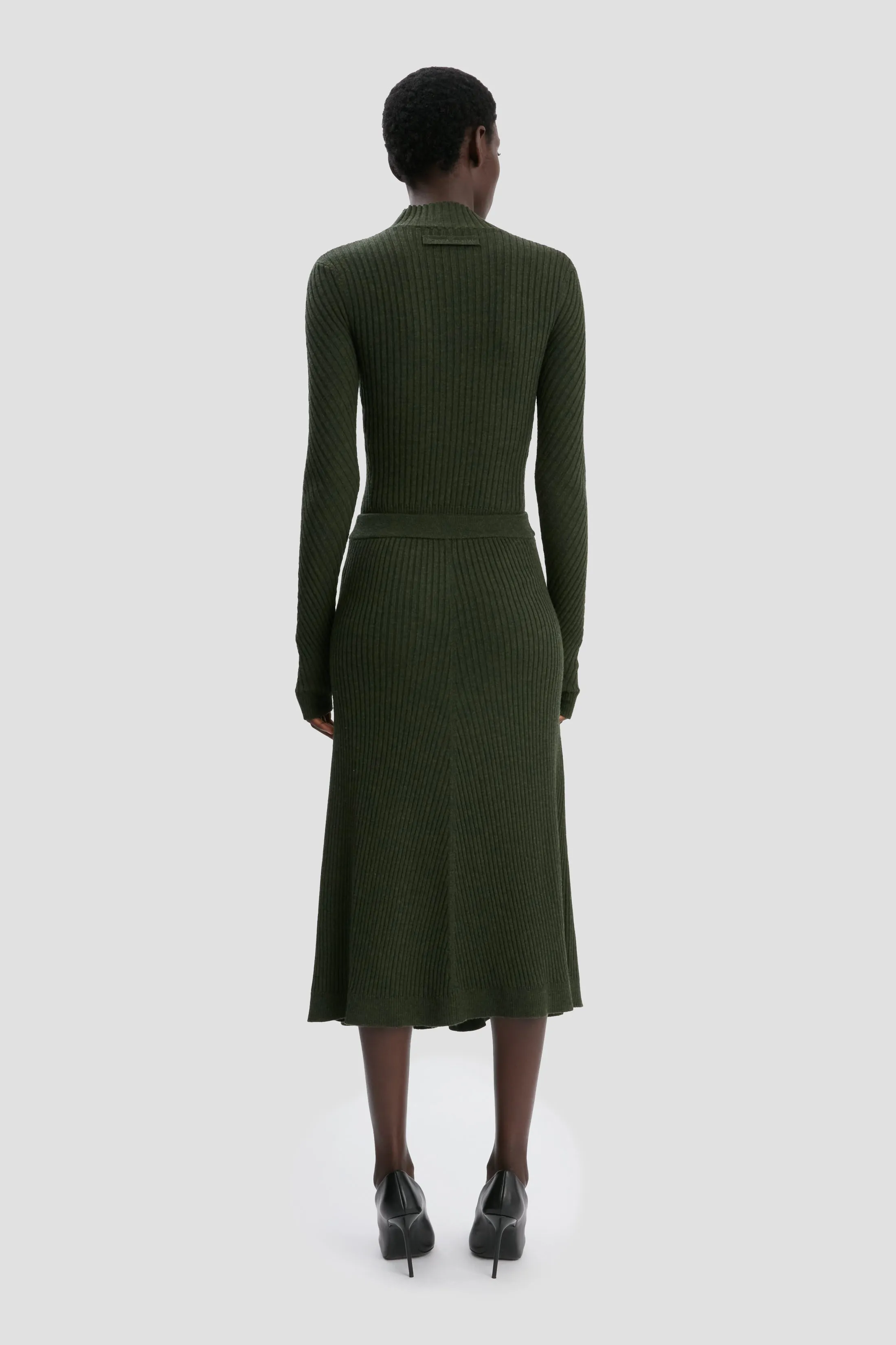 Ribbed Knit Polo In Oregano sold by Victoria Beckham product image thumbnail 4