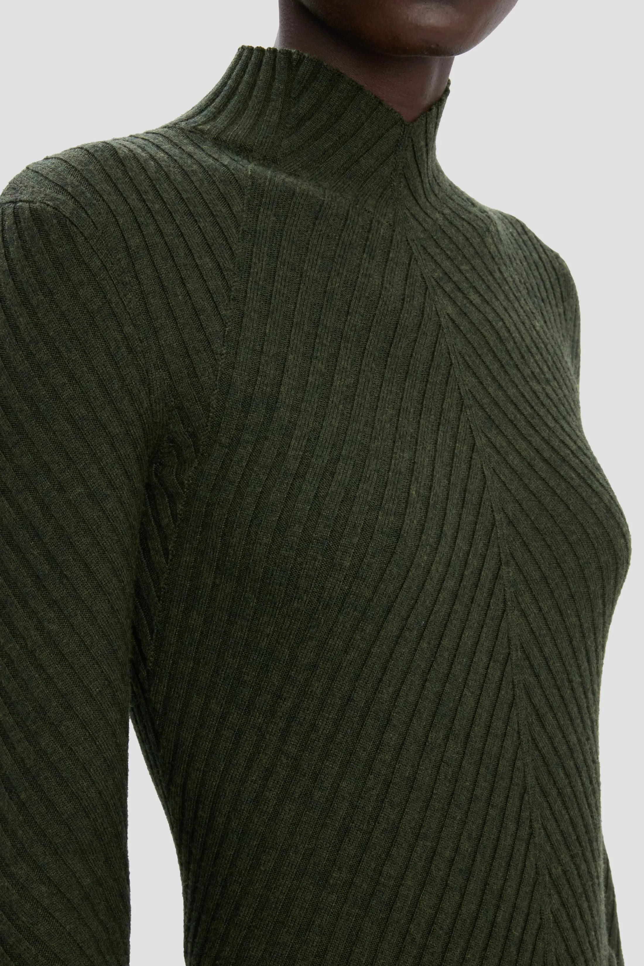 Ribbed Knit Polo In Oregano sold by Victoria Beckham product image thumbnail 3