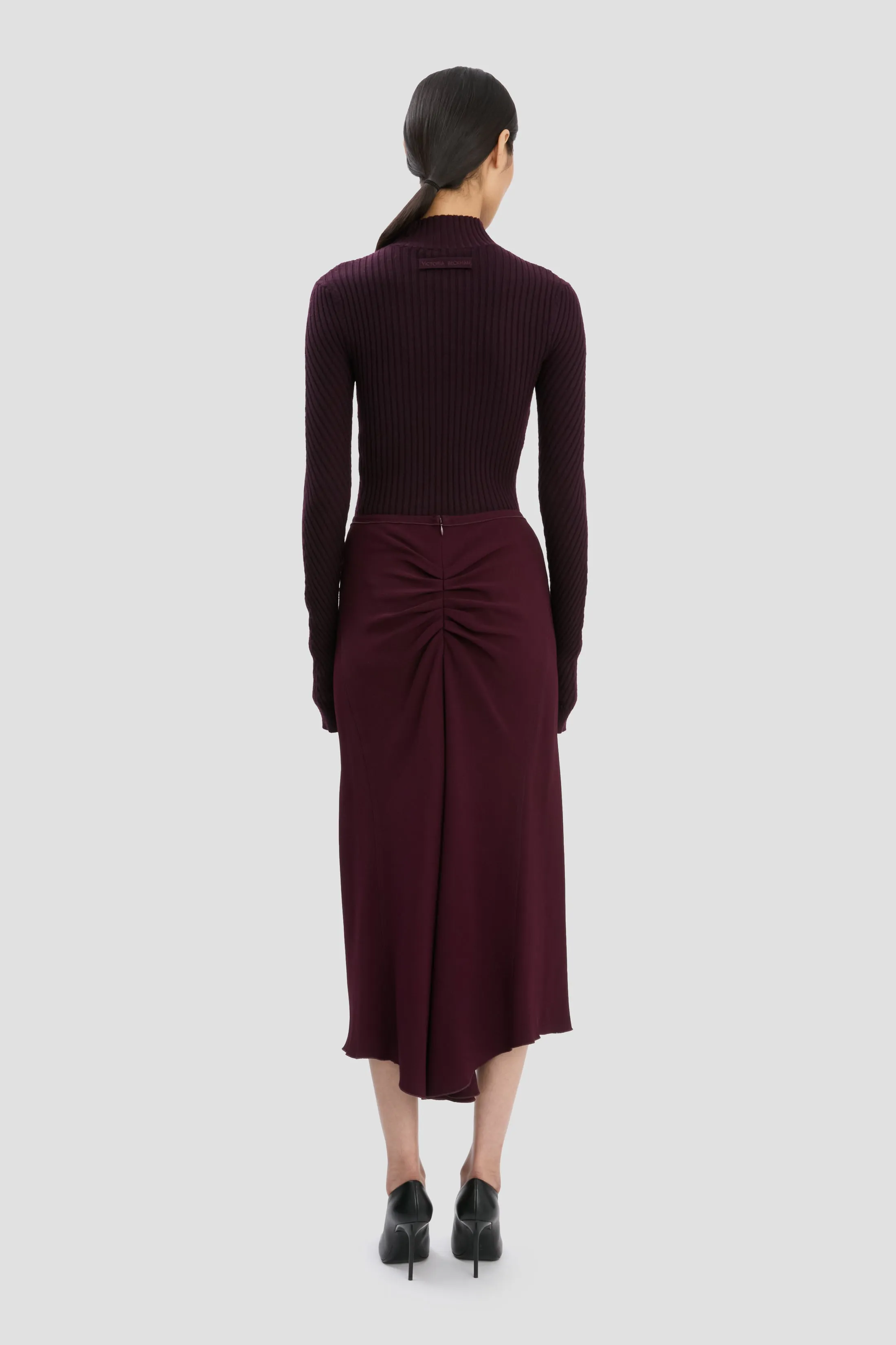 Ribbed Knit Polo In Merlot sold by Victoria Beckham product image thumbnail 3