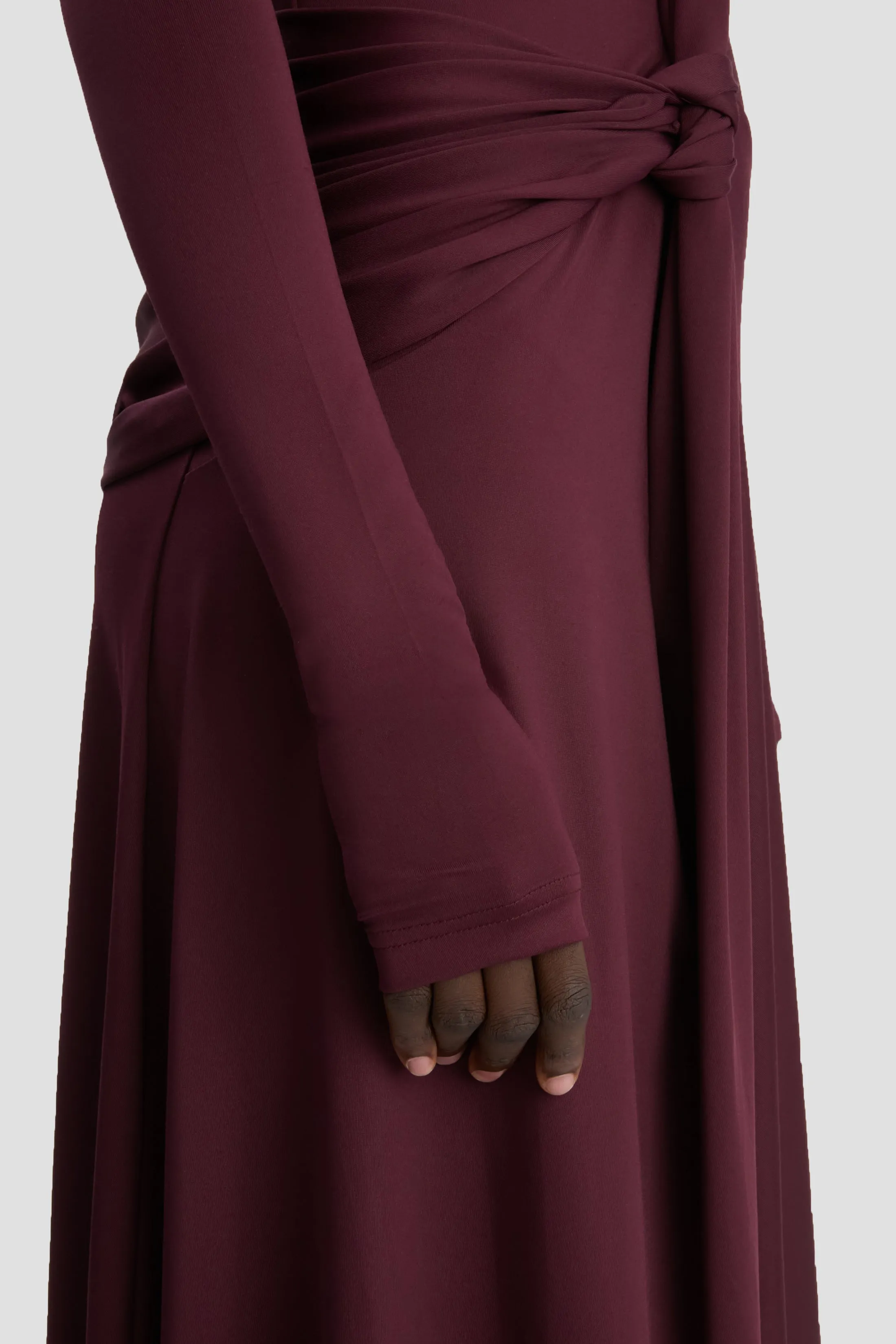 Twist High Neck Midi Dress In Merlot sold by Victoria Beckham product image thumbnail 4