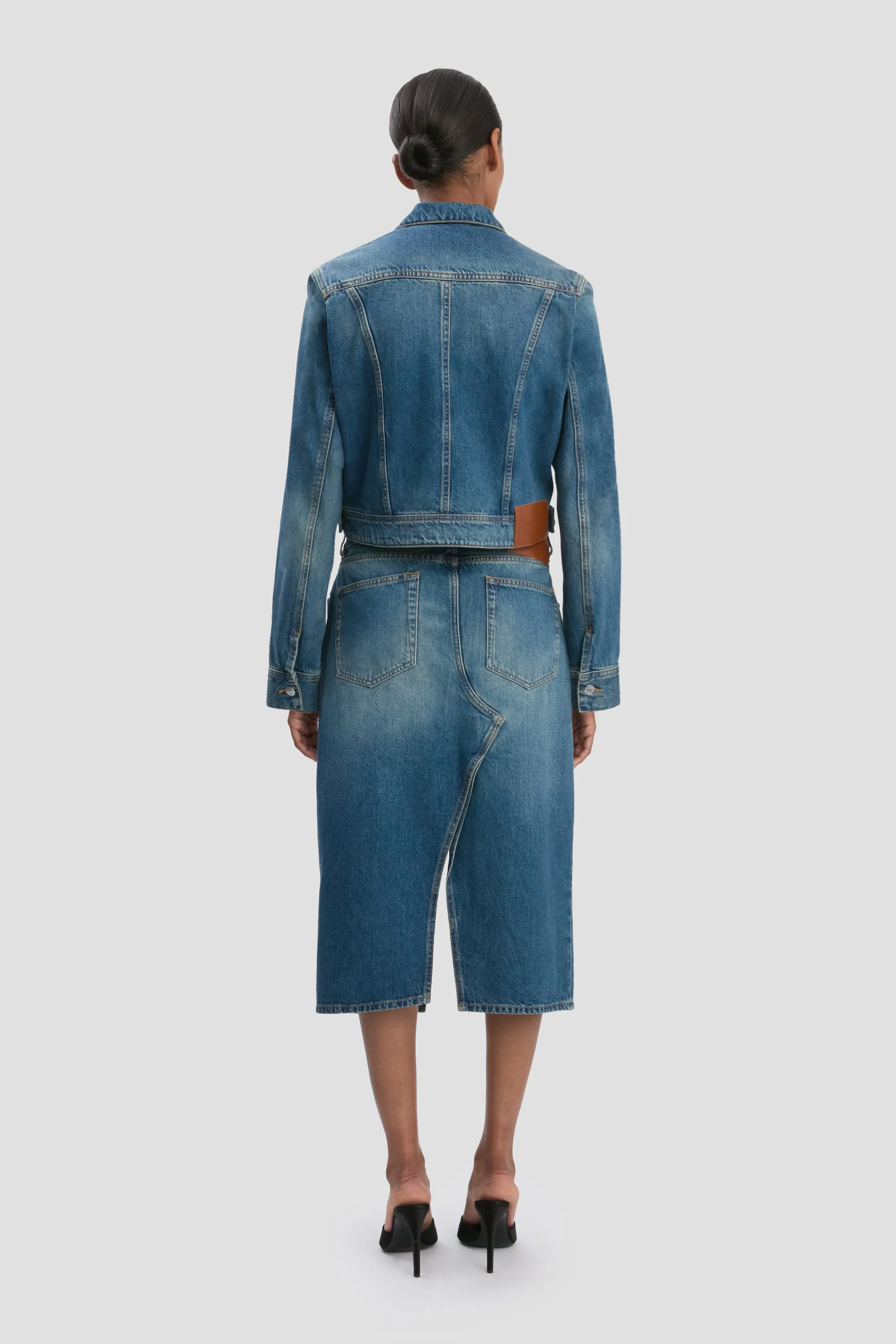 Denim Jacket In Mid Blue Wash sold by Victoria Beckham product image thumbnail 4