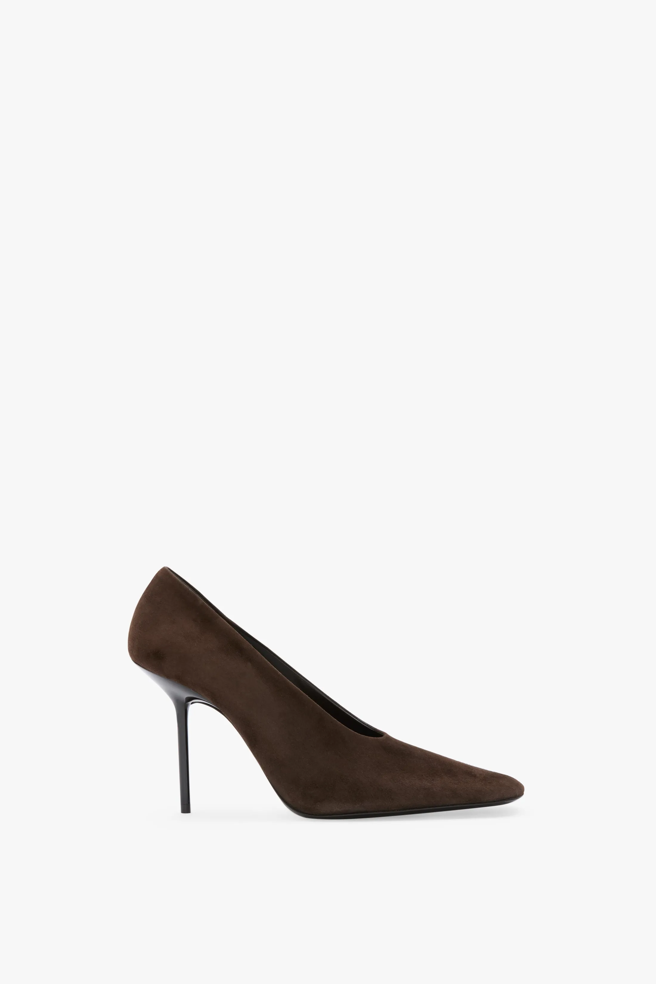 Olivia Stiletto Pump In Chocolate Brown Suede sold by Victoria Beckham