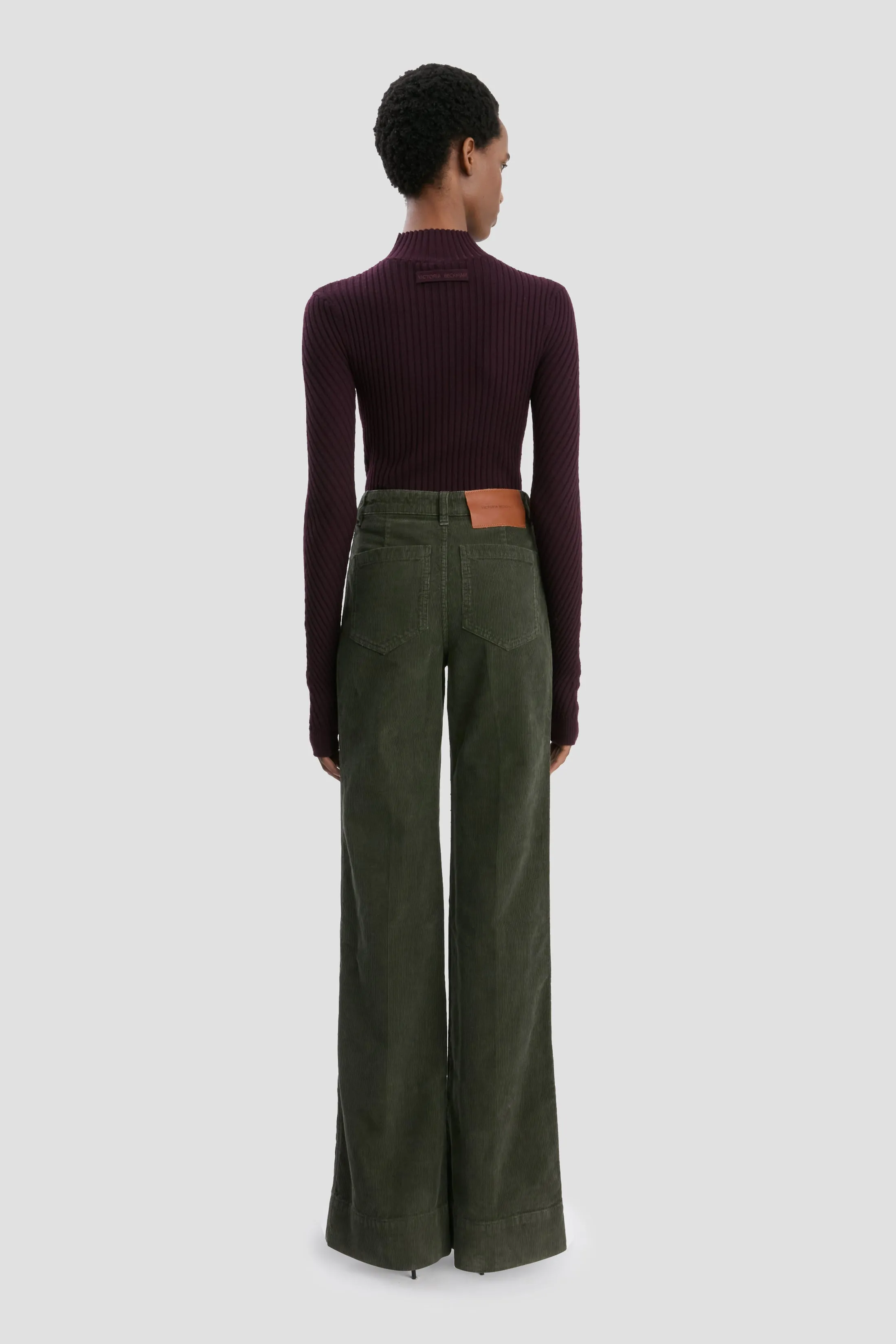 Alina Corduroy Jean In Khaki sold by Victoria Beckham product image thumbnail 4
