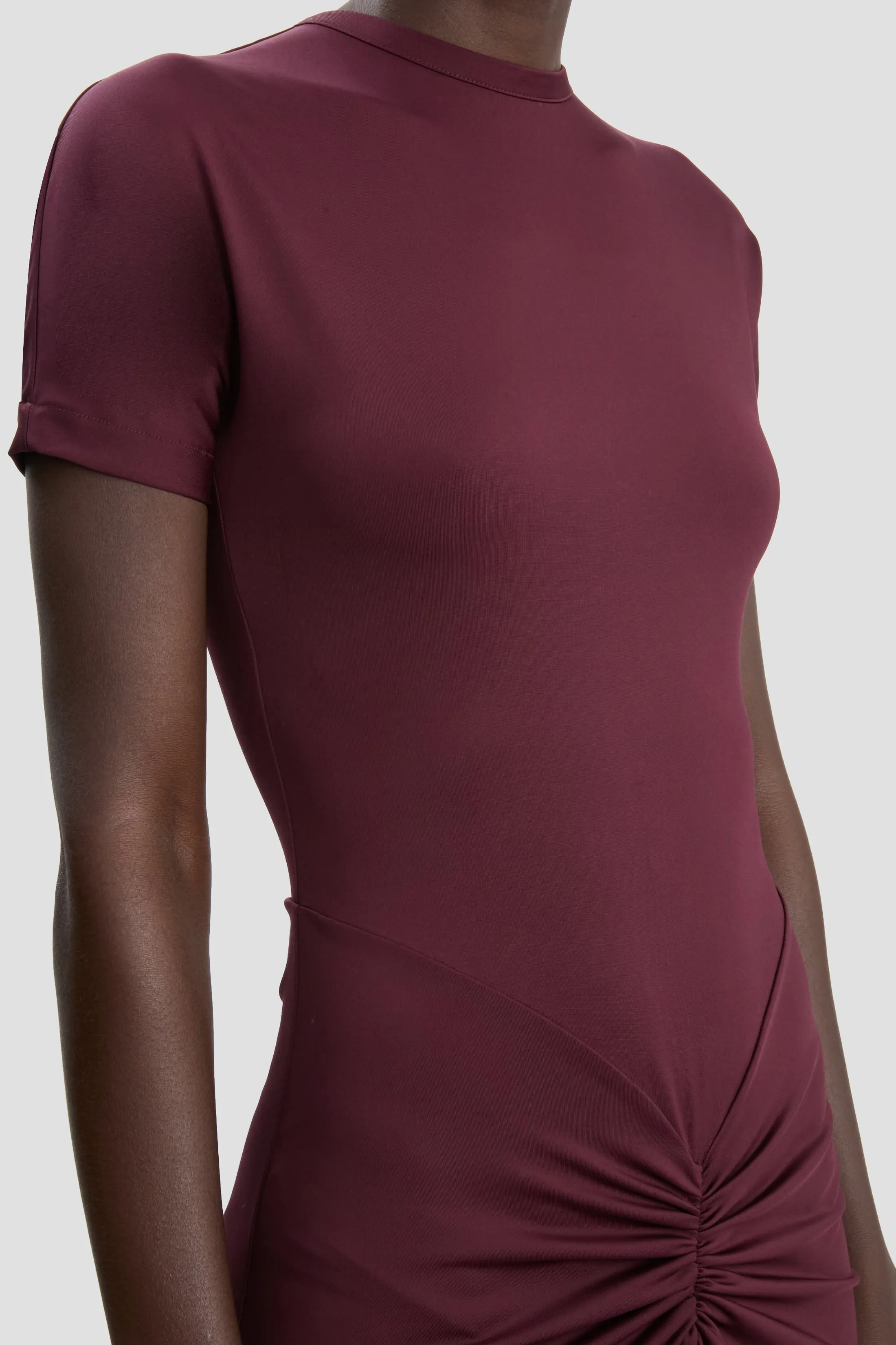 Bela T-Shirt Midi Dress In Merlot sold by Victoria Beckham product image thumbnail 4
