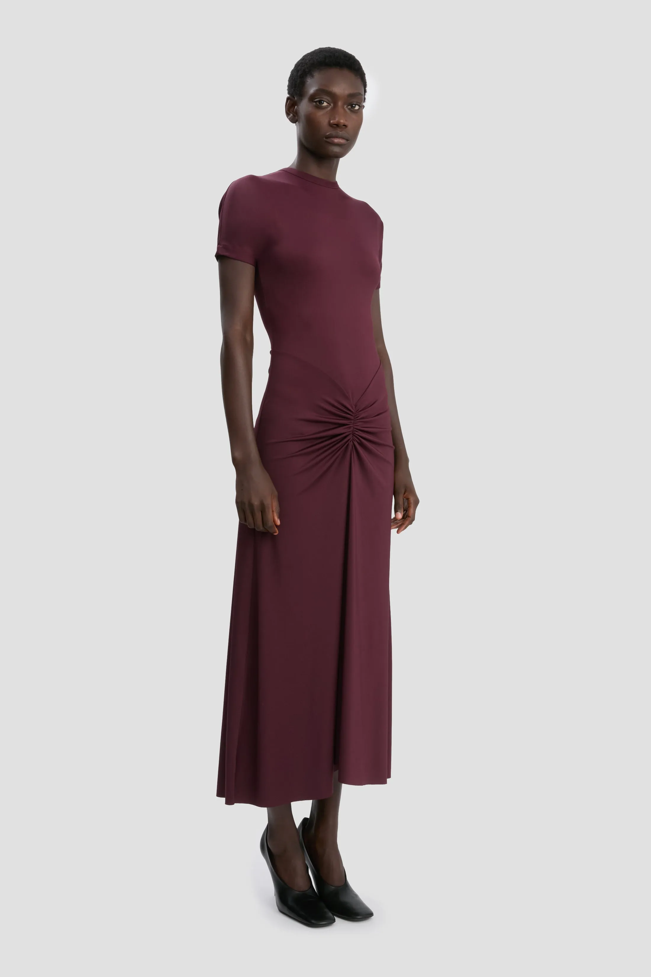 Bela T-Shirt Midi Dress In Merlot sold by Victoria Beckham product image thumbnail 2