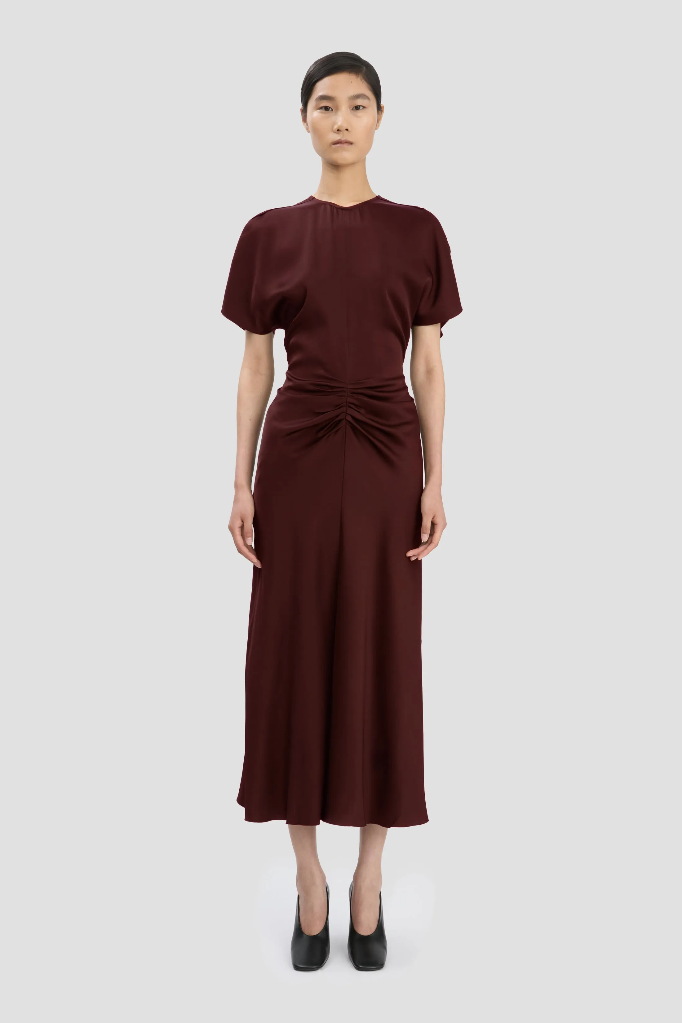 Bela Midi Dress In Merlot sold by Victoria Beckham