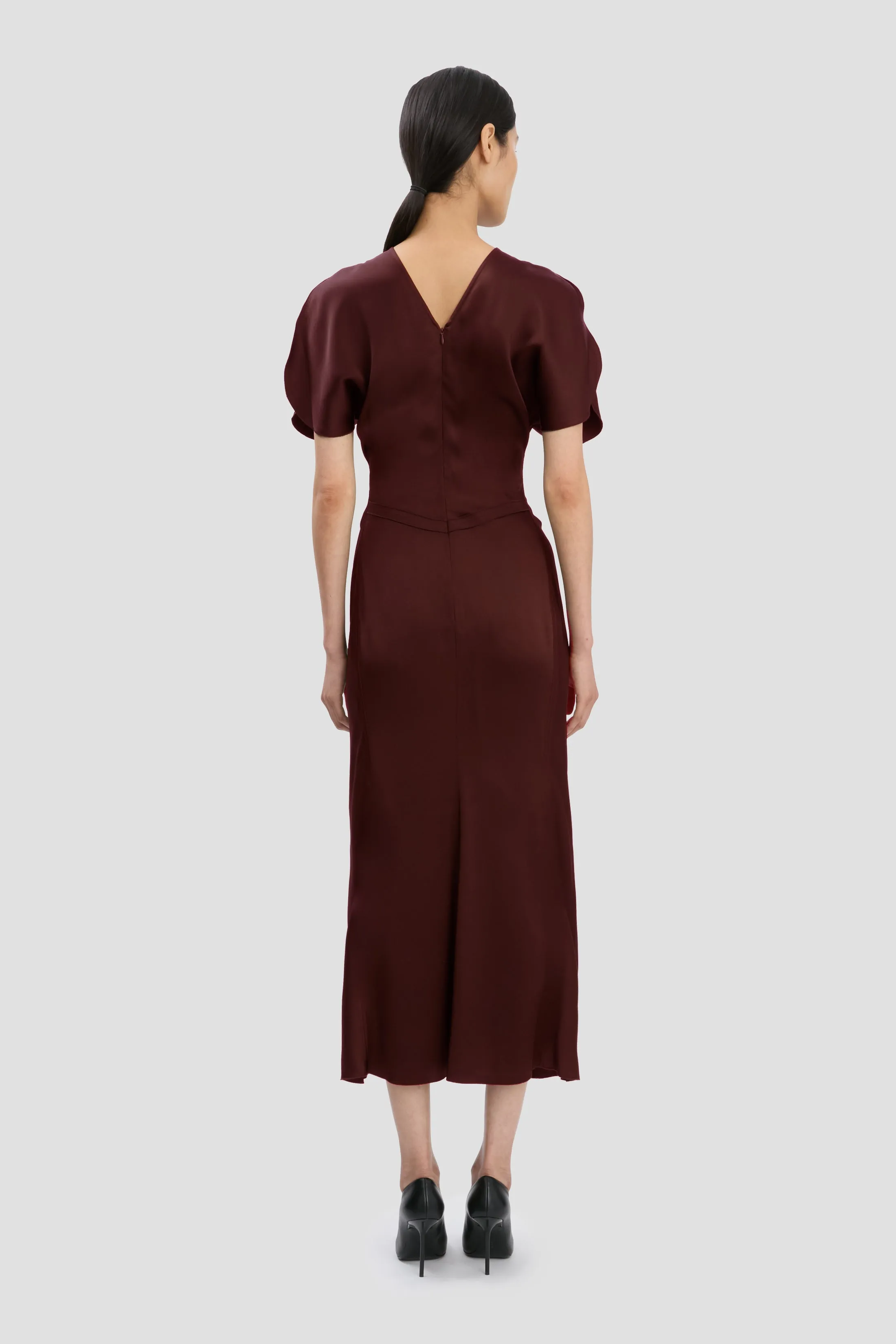Bela Midi Dress In Merlot sold by Victoria Beckham product image thumbnail 3