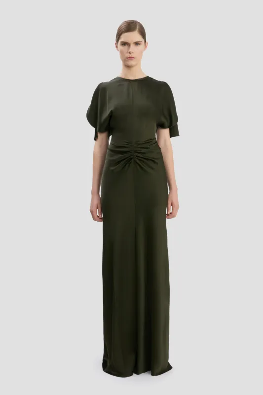 Bela Floor-Length Dress In Dark Olive sold by Victoria Beckham