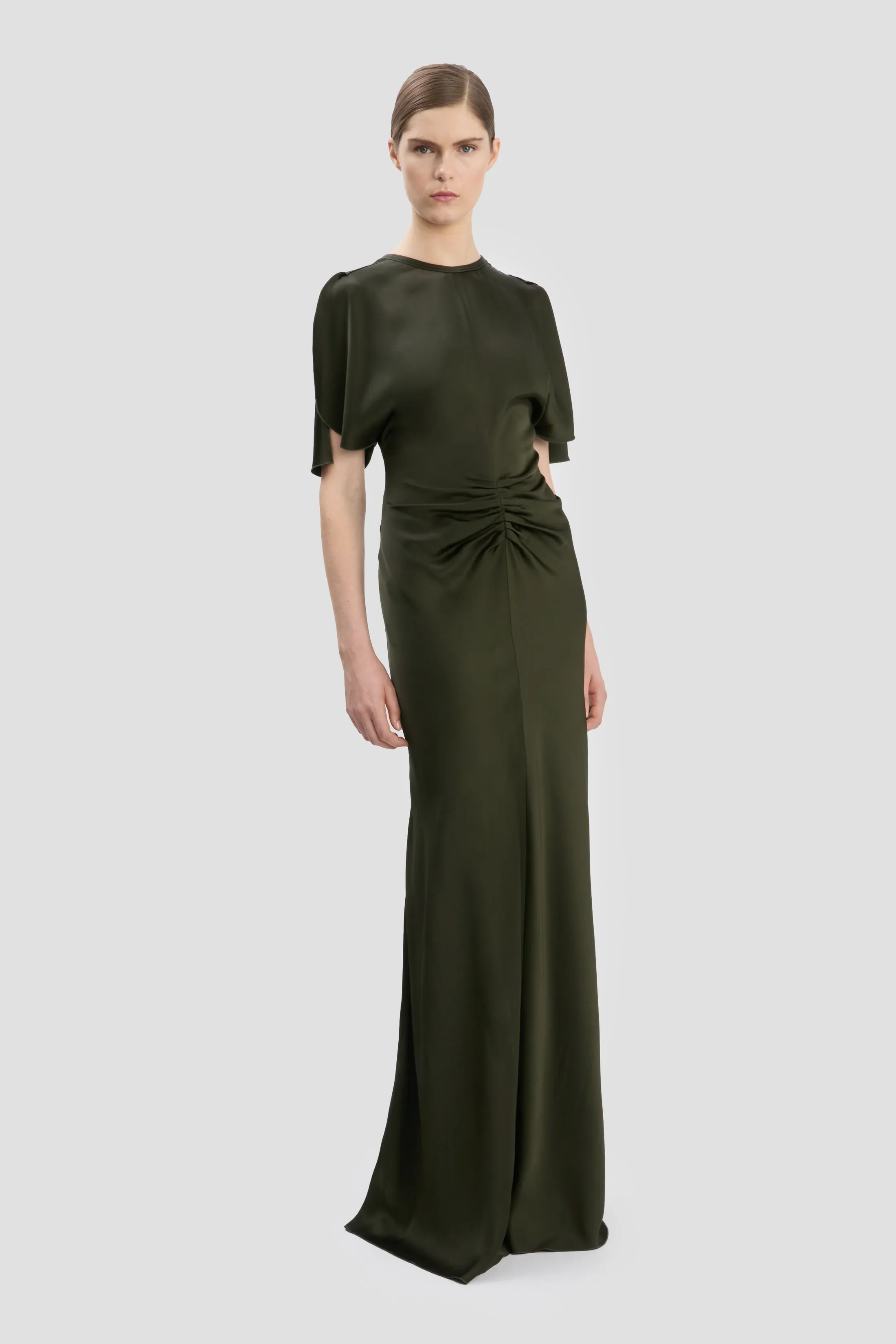 Bela Floor-Length Dress In Dark Olive sold by Victoria Beckham product image thumbnail 2