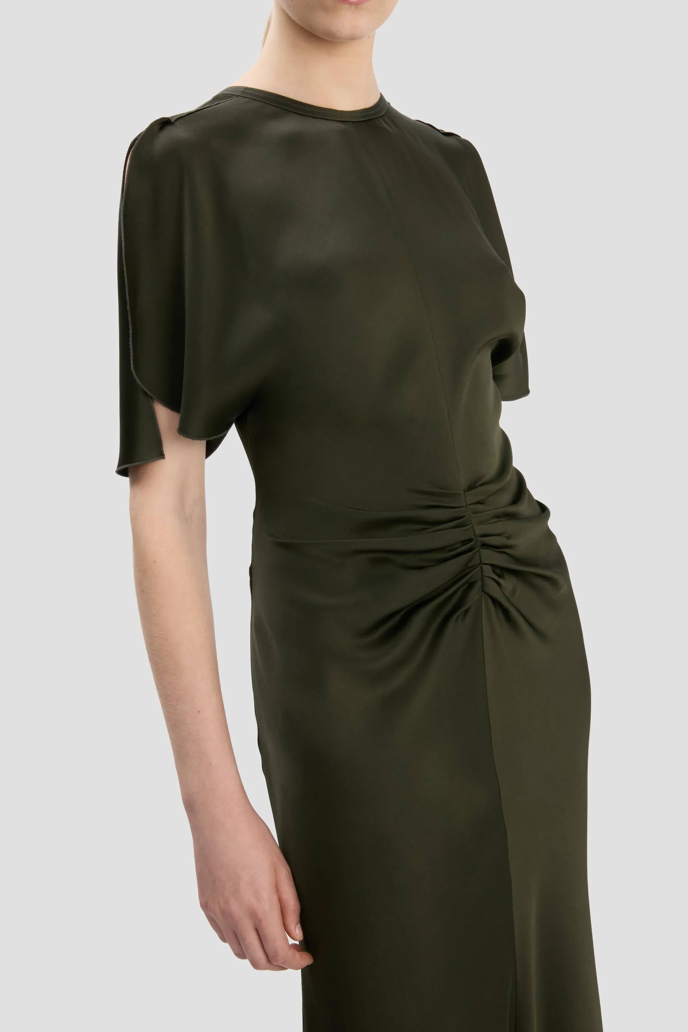 Bela Floor-Length Dress In Dark Olive sold by Victoria Beckham product image thumbnail 3