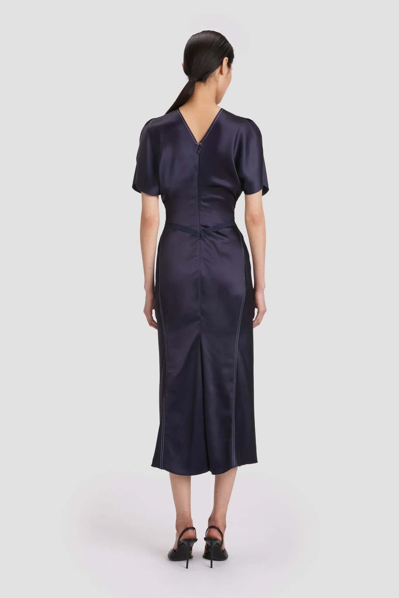 Bela Midi Dress In Midnight sold by Victoria Beckham product image thumbnail 4
