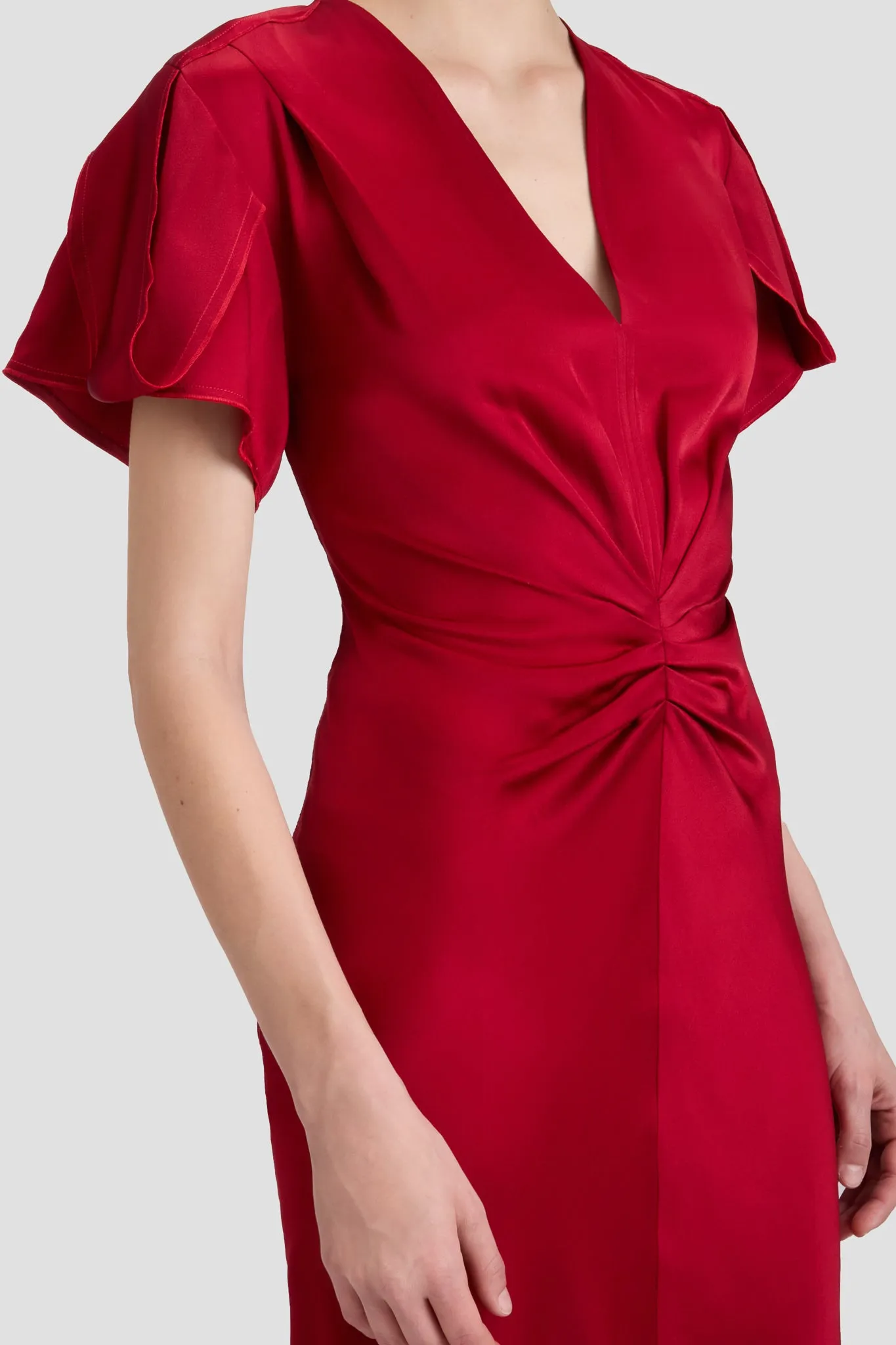 Eva V-Neck Midi Dress In Rose sold by Victoria Beckham product image thumbnail 3