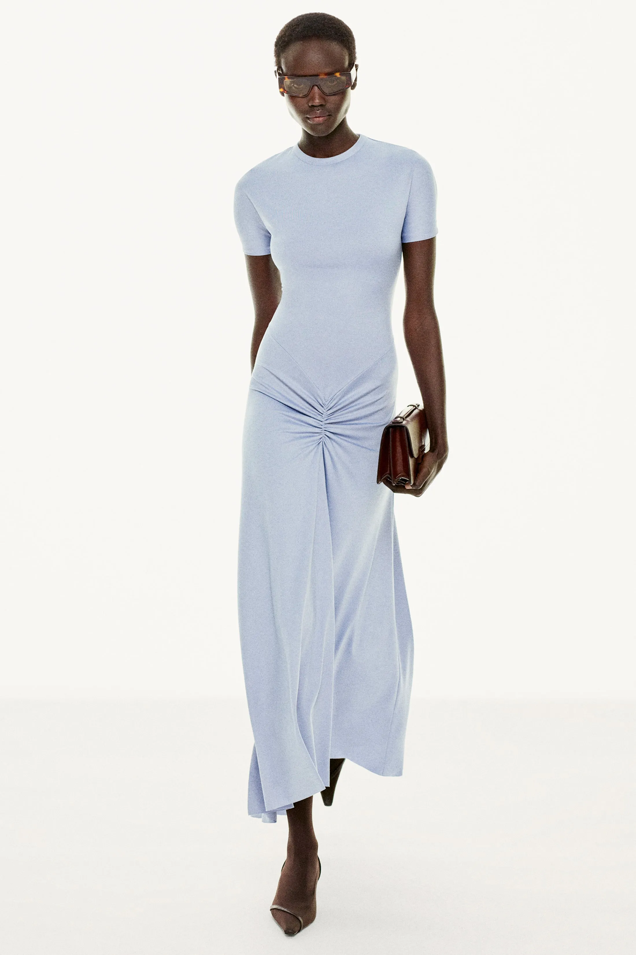 Bela T-Shirt Midi Dress In Delphinium Blue sold by Victoria Beckham product image thumbnail 2