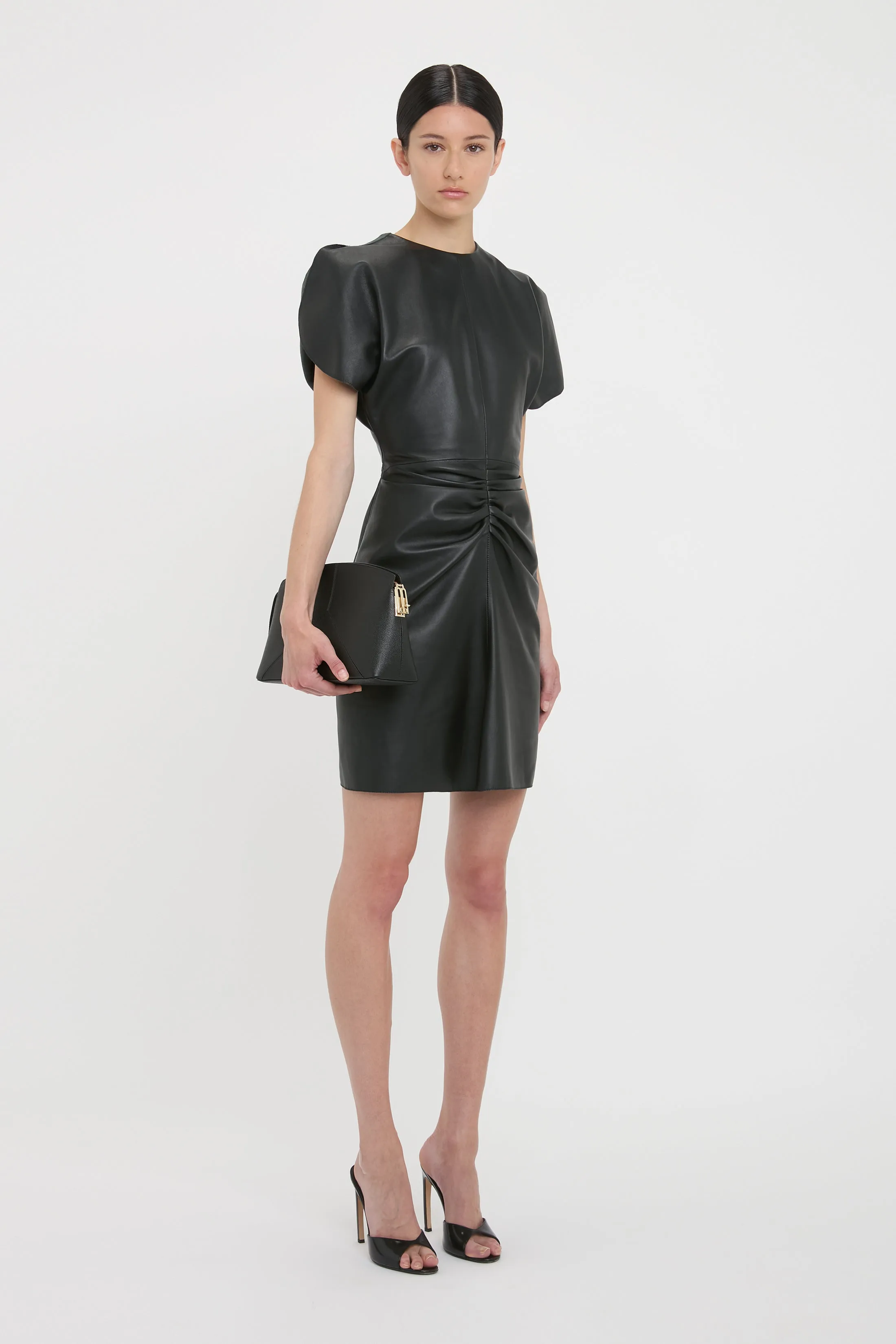 Leather Bela Mini Dress In Black sold by Victoria Beckham product image thumbnail 2