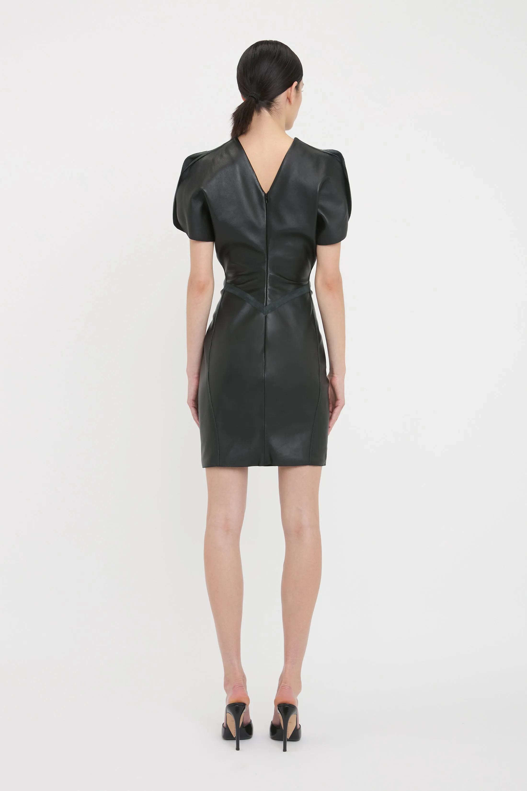 Leather Bela Mini Dress In Black sold by Victoria Beckham product image thumbnail 3