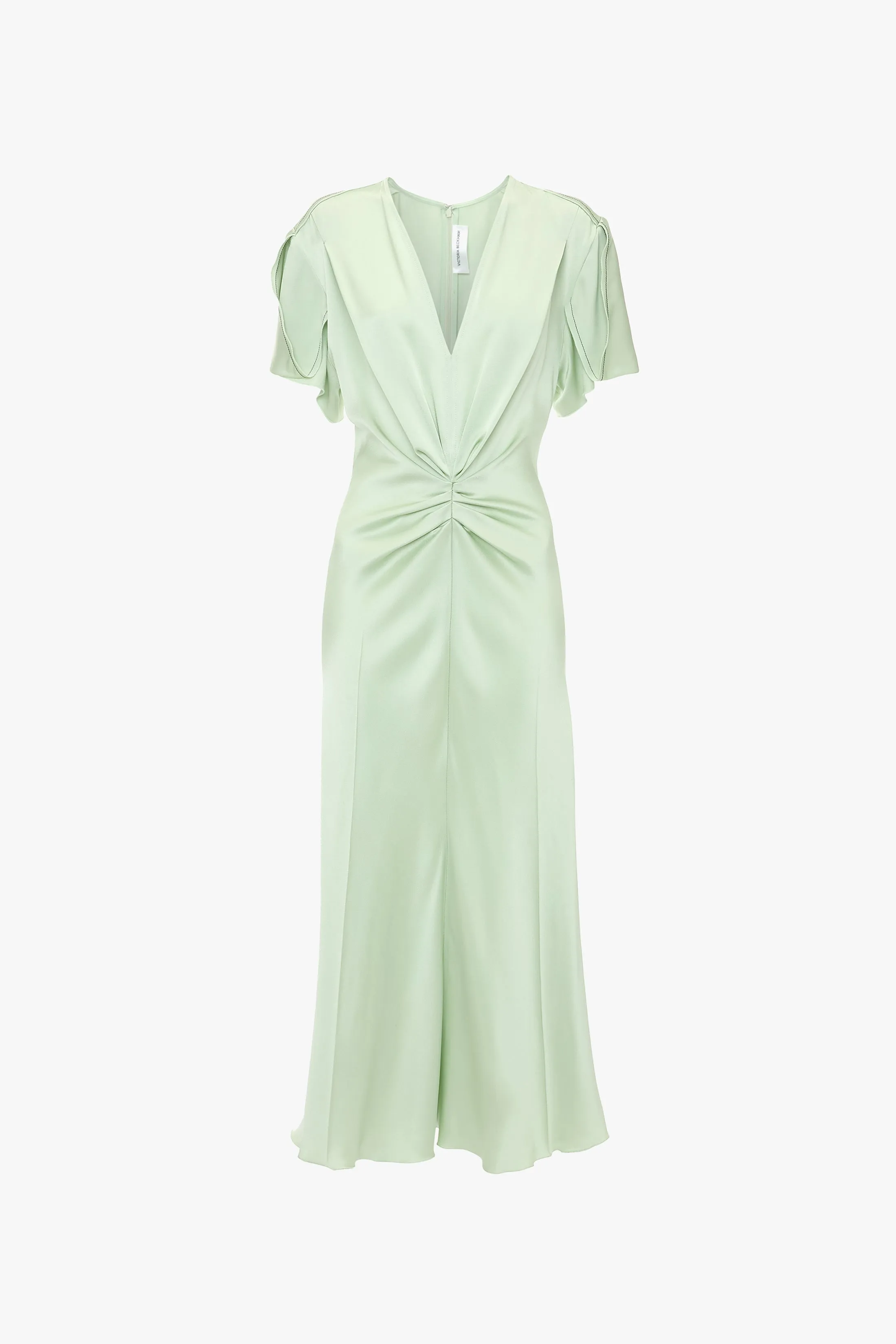 Eva V-Neck Midi Dress In Jade sold by Victoria Beckham product image thumbnail 5