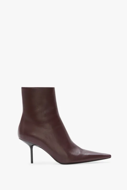 Sloan Stiletto Boot In Burgundy Leather sold by Victoria Beckham