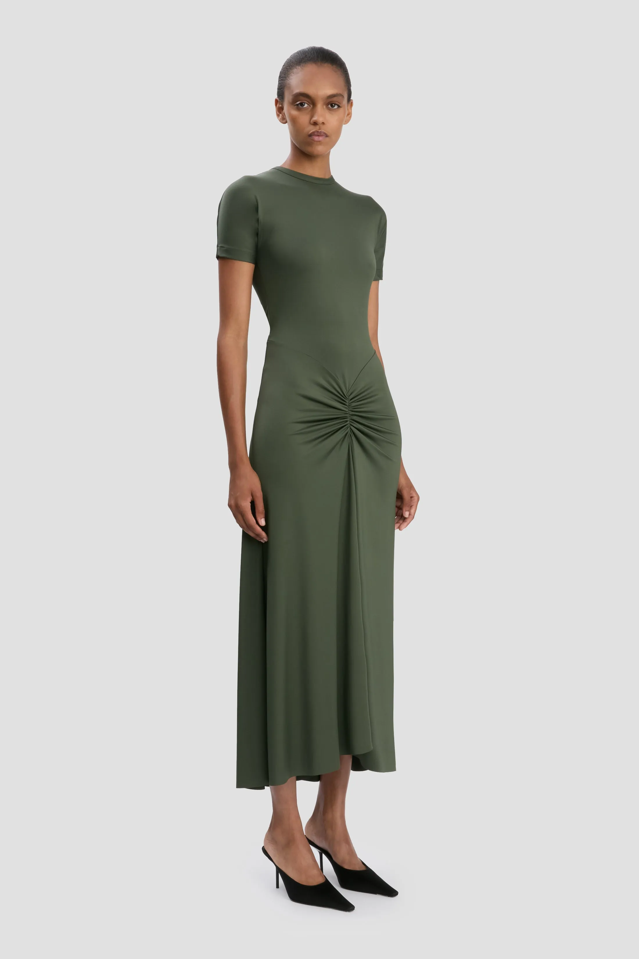 Blaire Midi Dress In Oregano sold by Victoria Beckham product image thumbnail 3