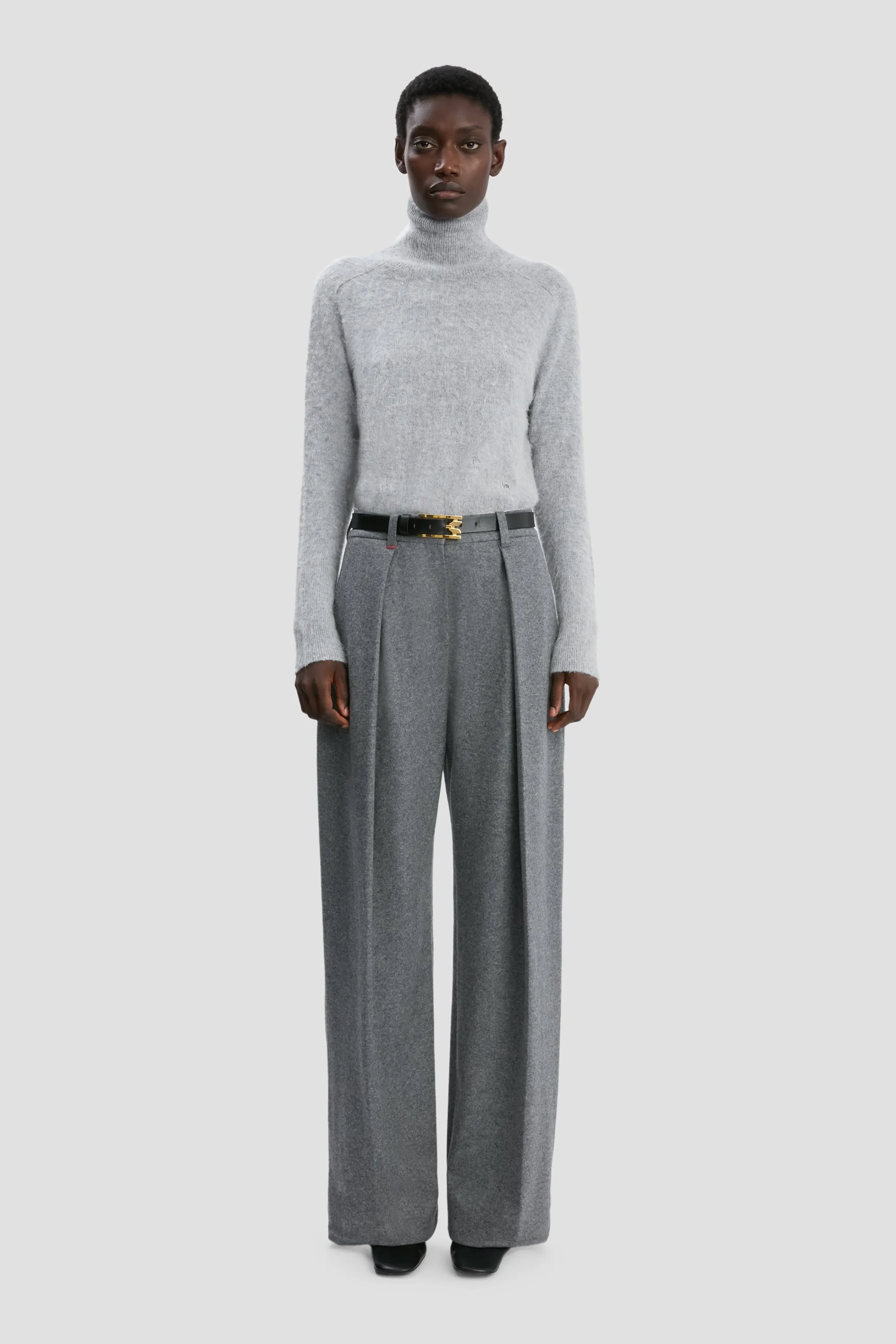 Charlee Trouser In Grey Melange sold by Victoria Beckham