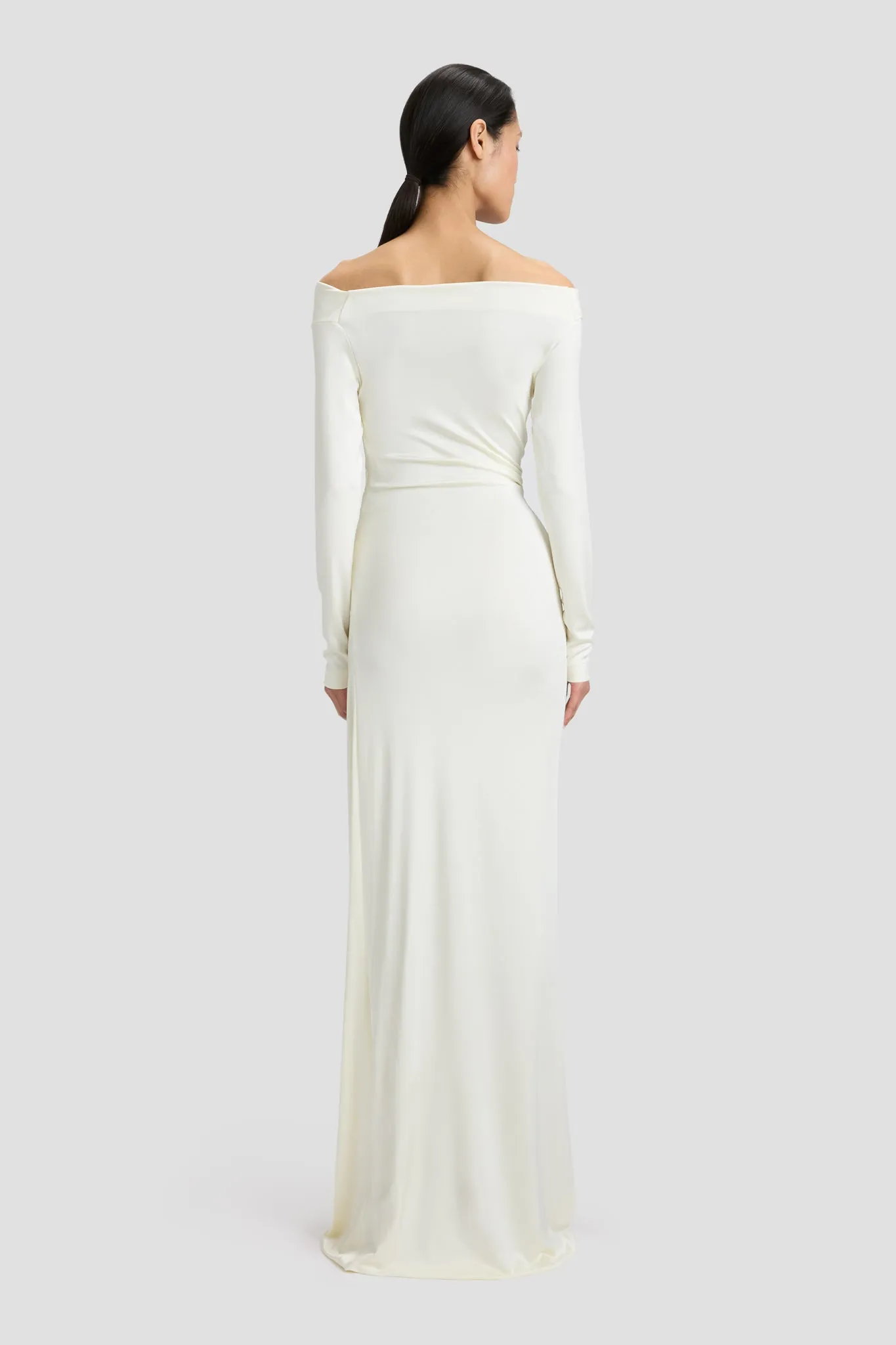 Off-Shoulder Gown In Ivory sold by Victoria Beckham product image thumbnail 4
