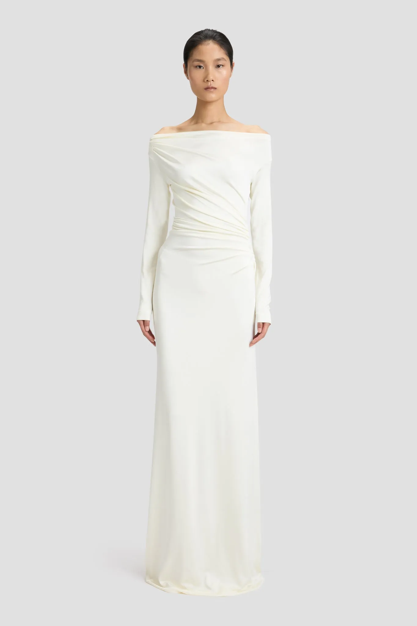 Off-Shoulder Gown In Ivory sold by Victoria Beckham