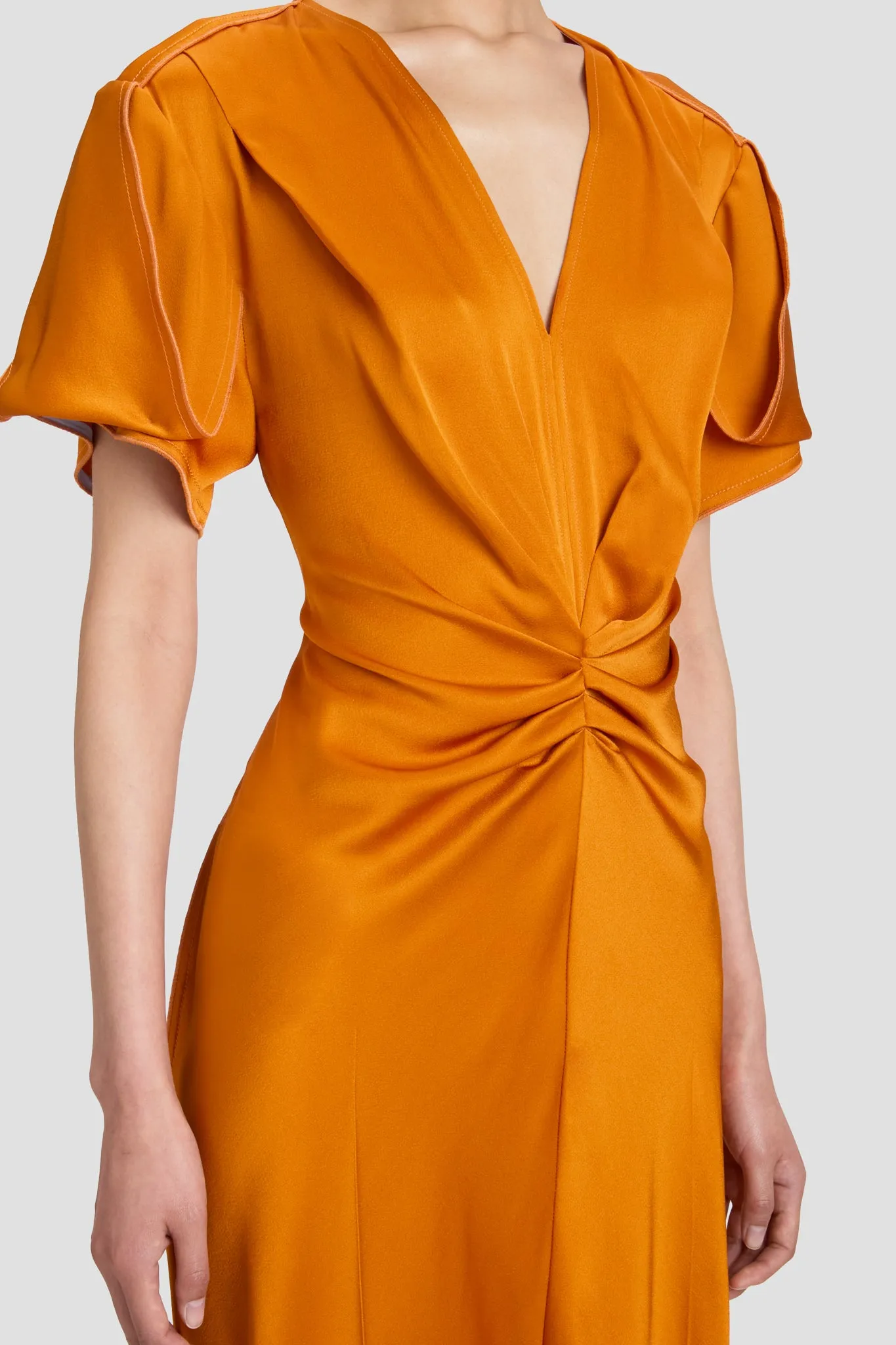 Eve Midi Dress In Sunset Orange sold by Victoria Beckham product image thumbnail 3
