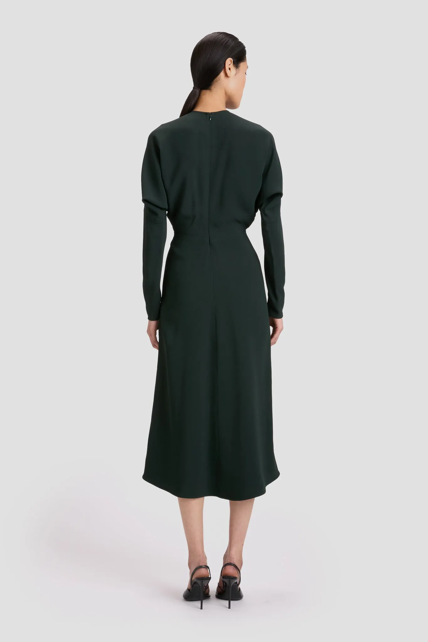 Dolman Midi Dress In Dark Pine sold by Victoria Beckham product image thumbnail 4