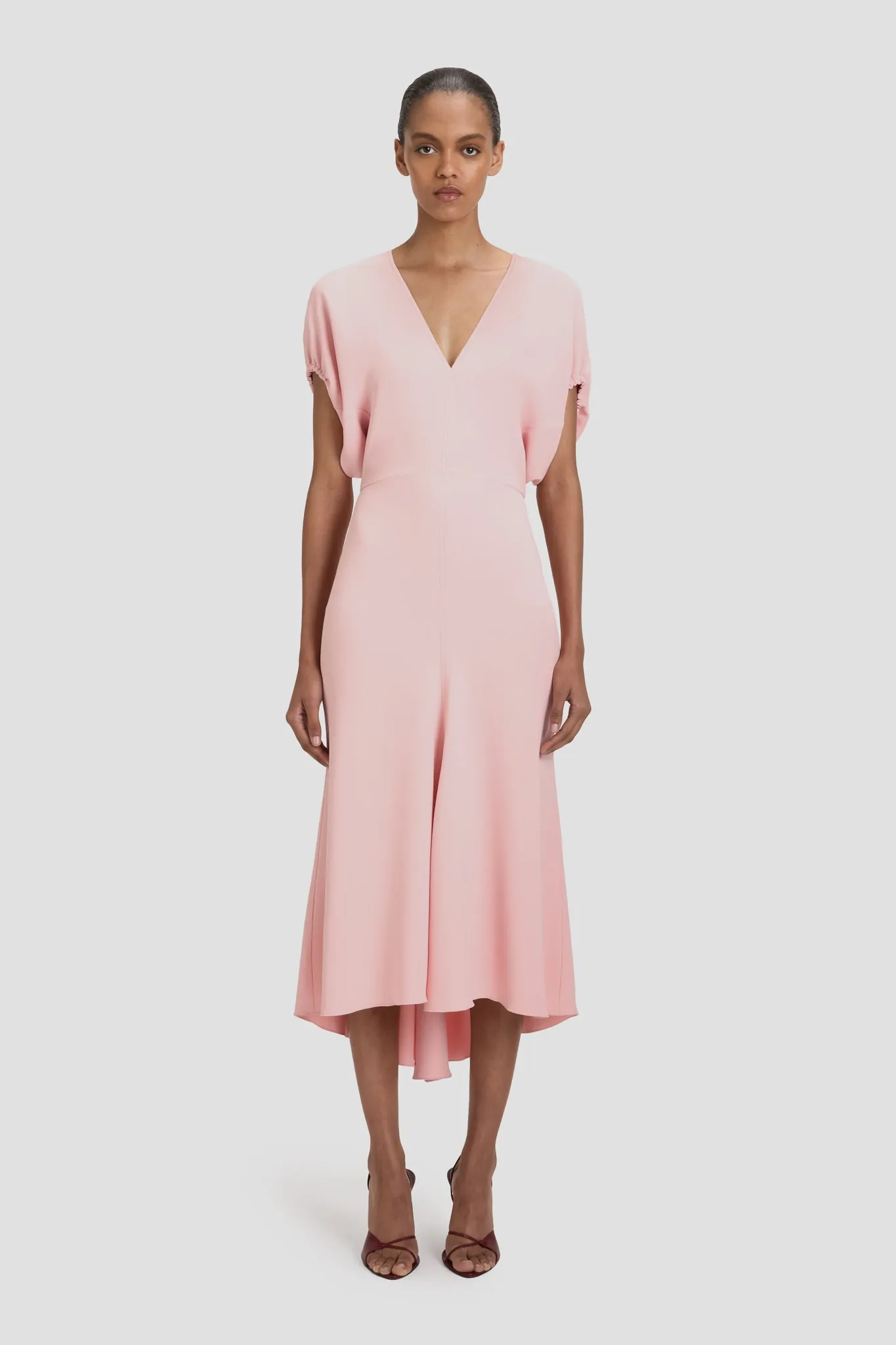 Edith Midi Dress In Antique Pink sold by Victoria Beckham