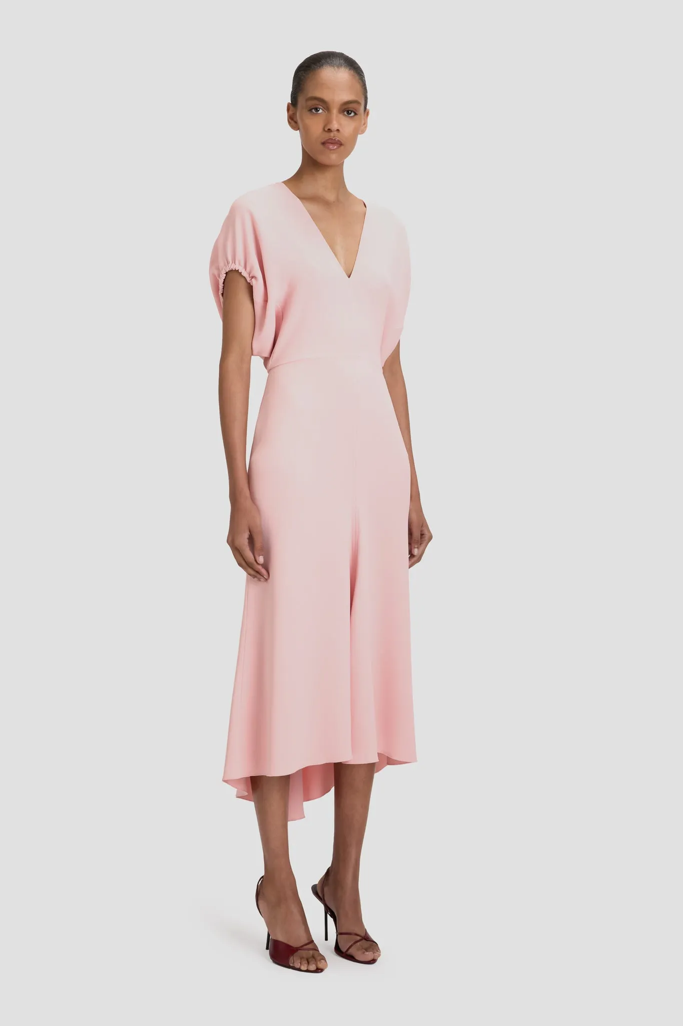 Edith Midi Dress In Antique Pink sold by Victoria Beckham product image thumbnail 3