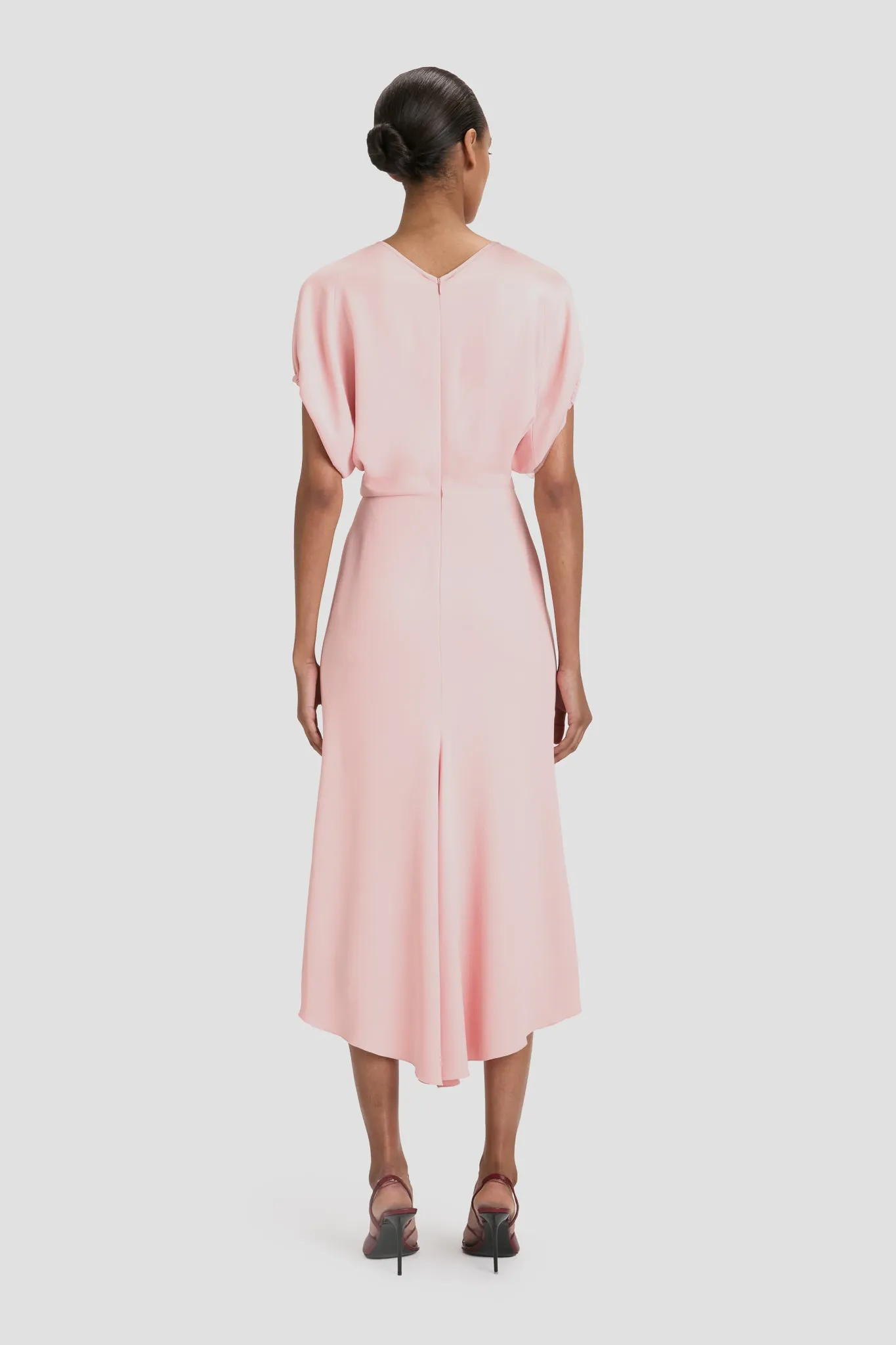 Edith Midi Dress In Antique Pink sold by Victoria Beckham product image thumbnail 4