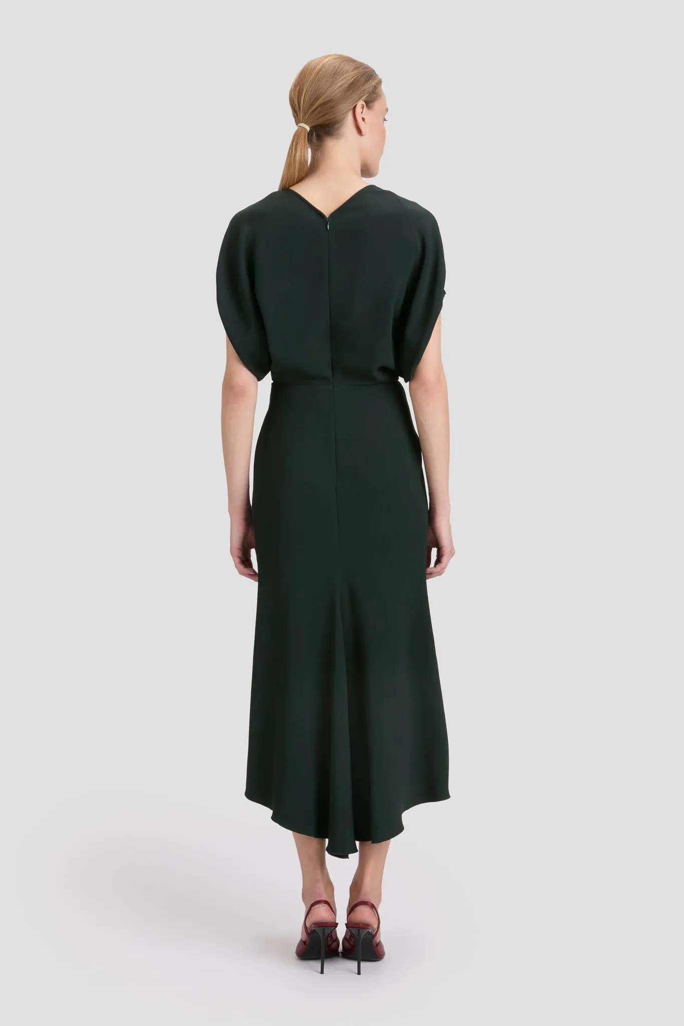 Edith Midi Dress In Dark Pine sold by Victoria Beckham product image thumbnail 4