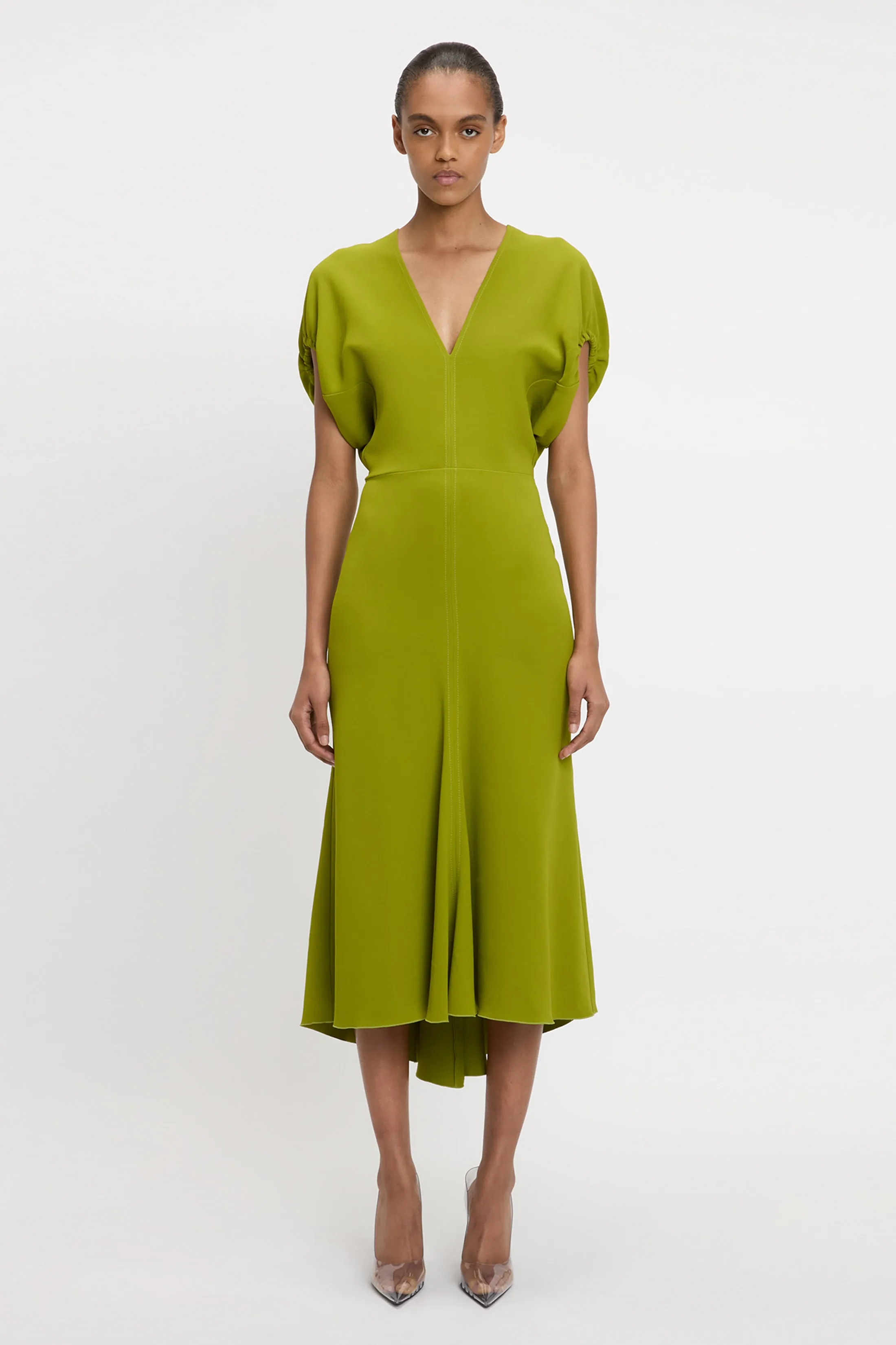 Edith Midi Dress In Parakeet sold by Victoria Beckham