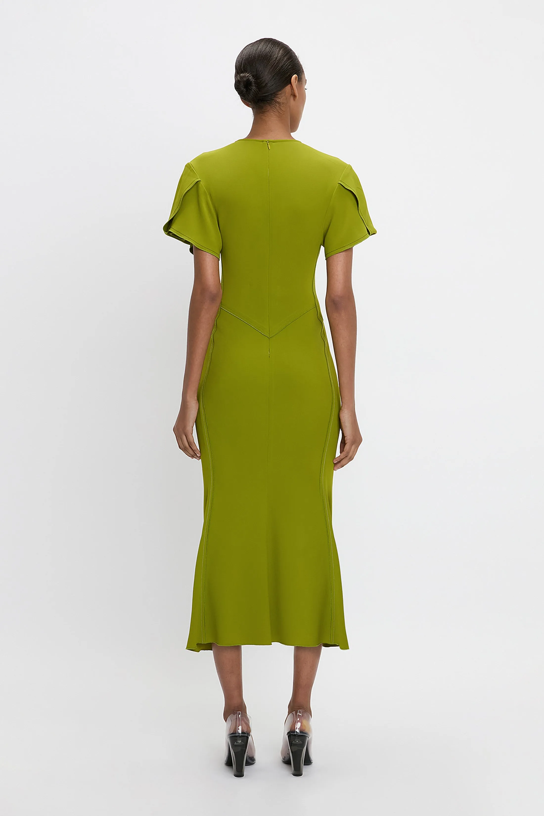 Eve Midi Dress In Parakeet sold by Victoria Beckham product image thumbnail 3