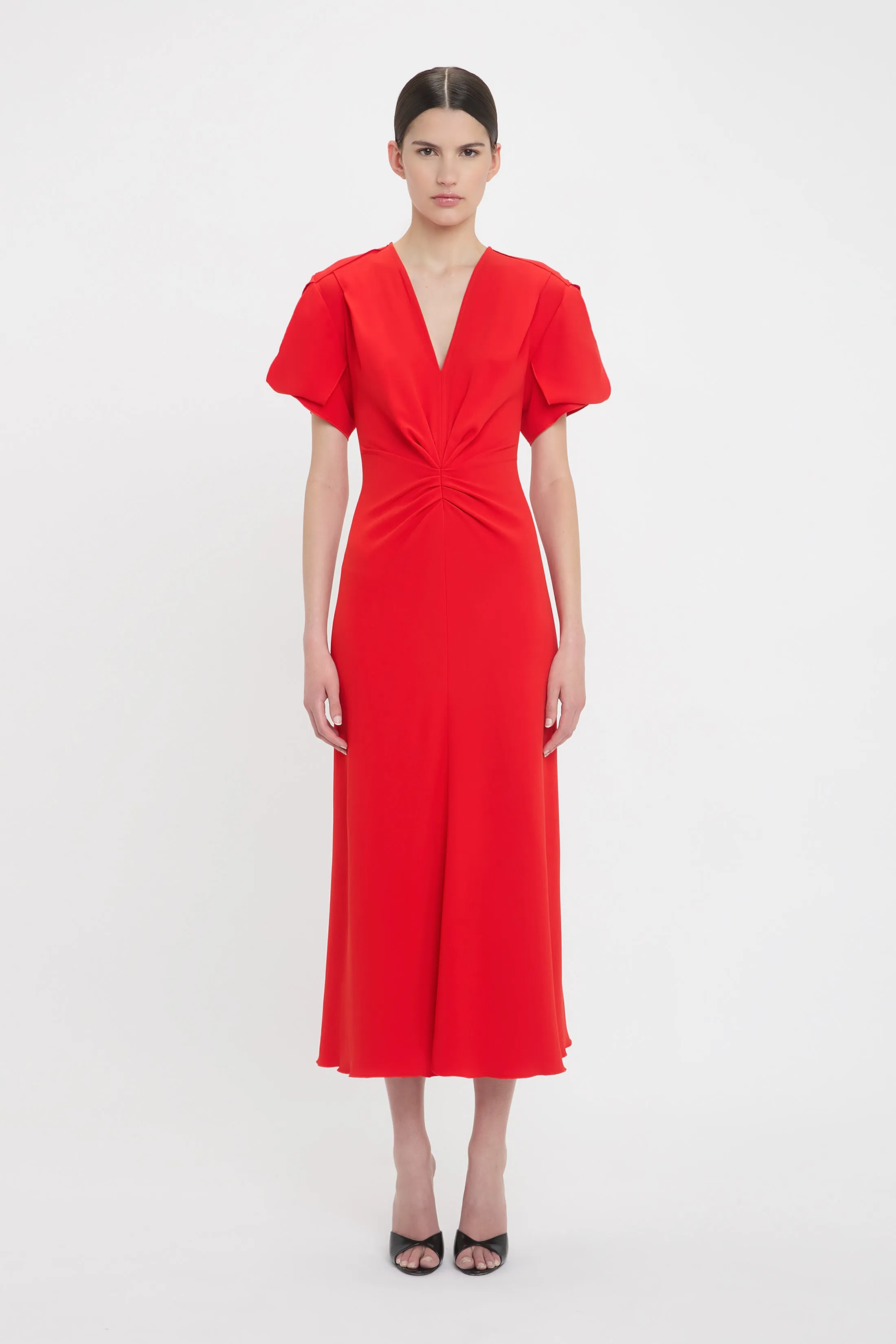 Eve Midi Dress In Tomato sold by Victoria Beckham